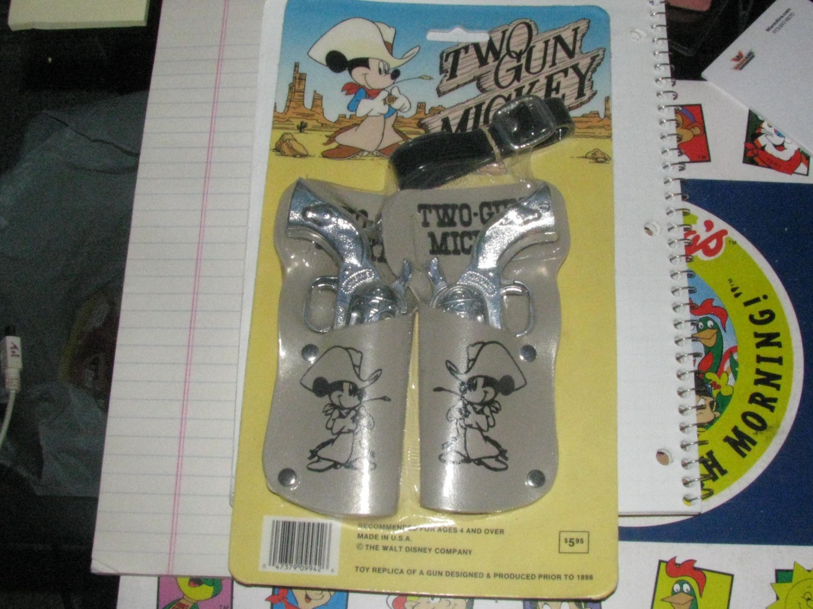 Vintage DISNEY - TWO-GUN MICKEY Cap Guns In  Holsters MINT