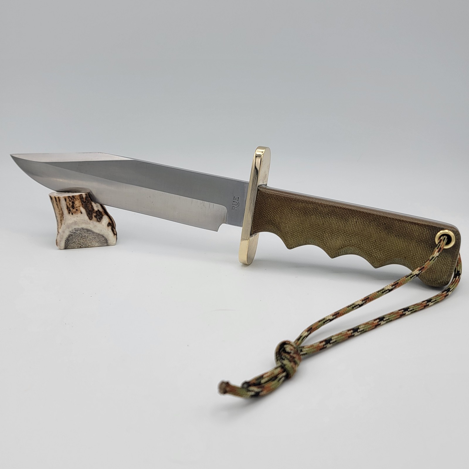 Rue Knives USA Custom Randall Model 14 Attack Replica OD Green Micarta