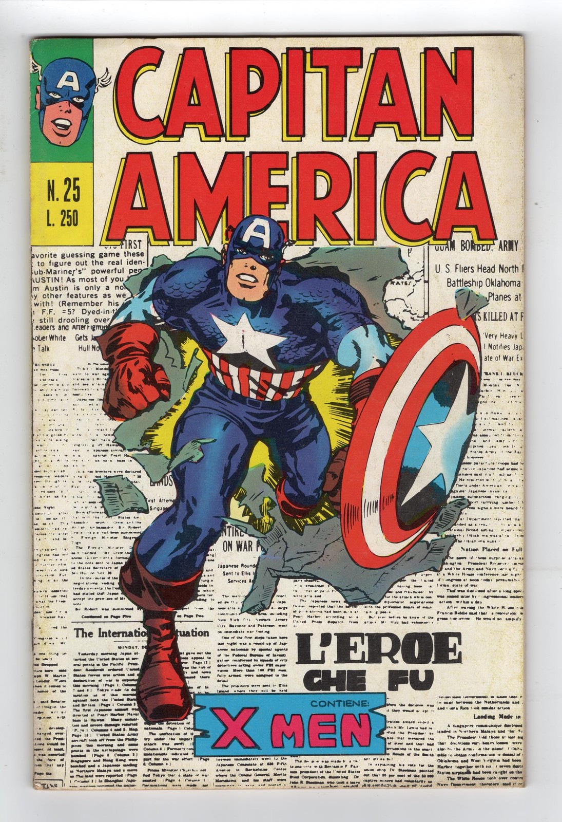 1969 MARVEL CAPTAIN AMERICA #109 & X-MEN #23 CAPTAIN AMERICA ORIGIN RARE ITALY