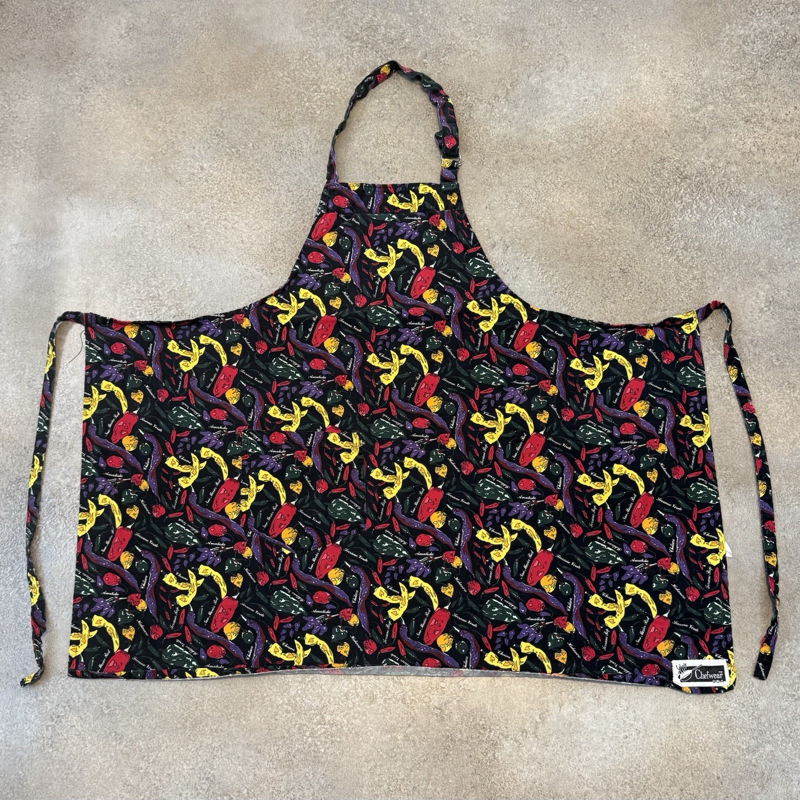 Vintage 90s Pepper AOP Chef Wear Apron OSFA Southwestern Cooking Retro Cotton