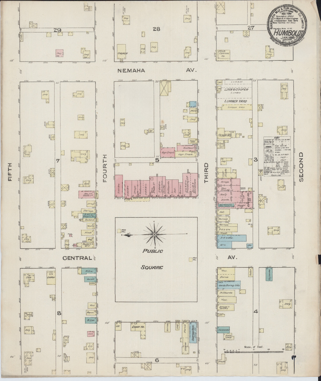COPY 1885 Map Humboldt Nebraska Highly Detailed Street Map 17 COPY 1885 Map Humboldt Nebraska Highly Detailed Street Map 17
