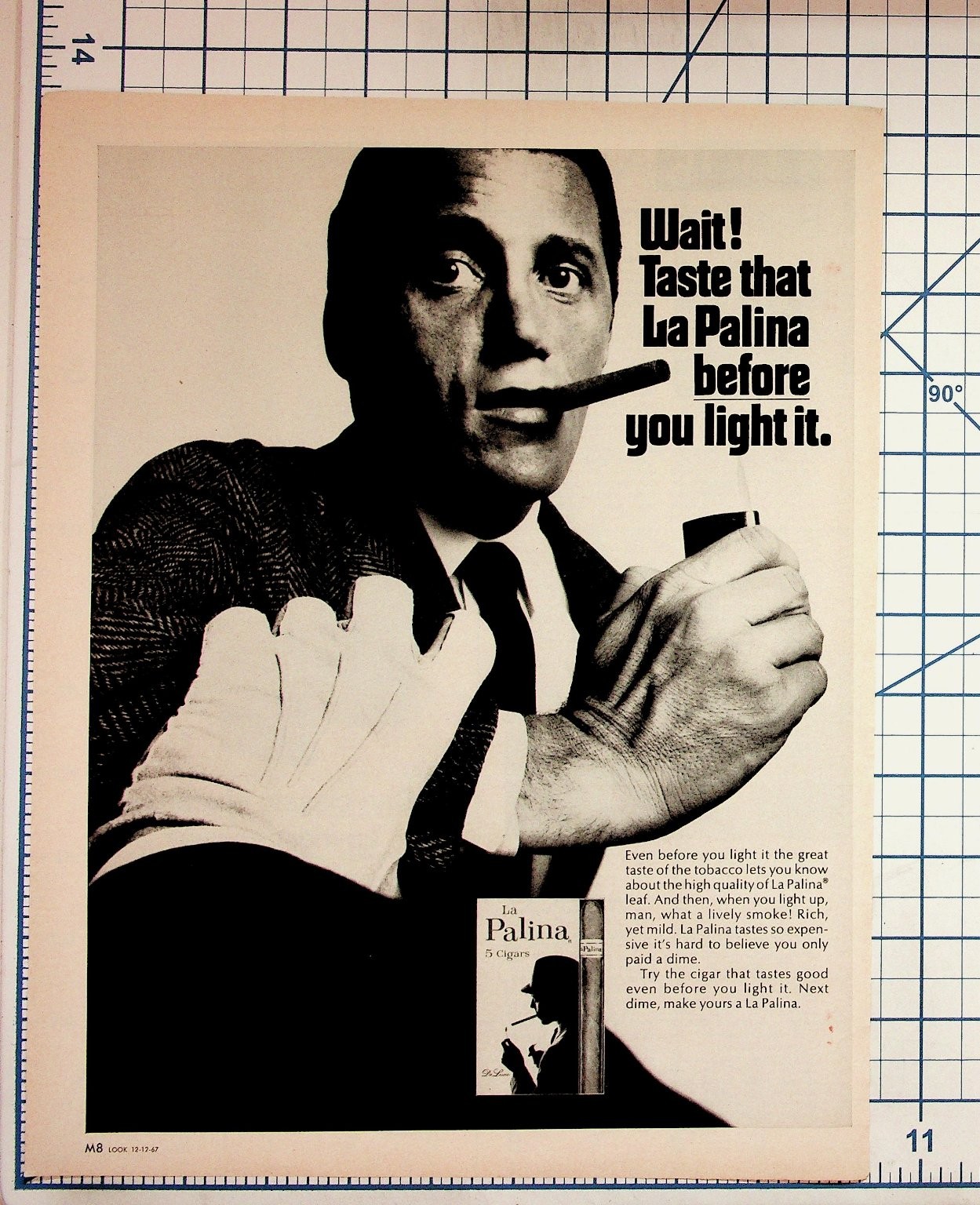 1967 La Palina Cigars Vintage Print Ad Man With Cigar Before You Light It 1967 La Palina Cigars Vintage Print Ad Man With Cigar Before You Light It