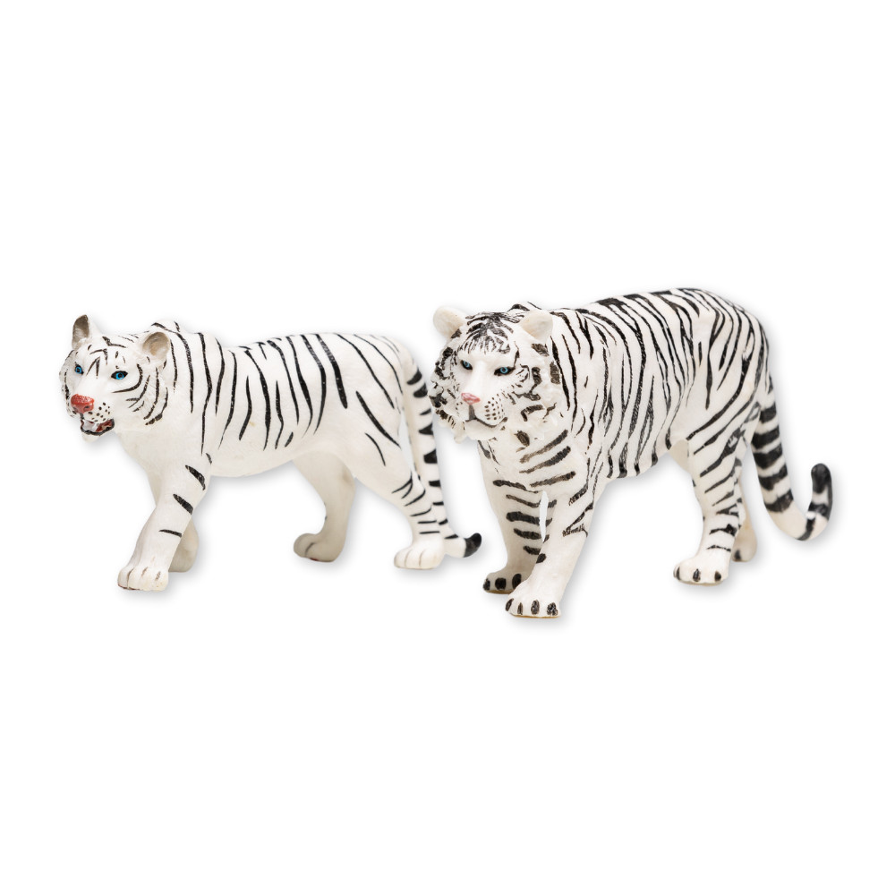 ZAGA Toys White Bengal Tigers, Realistic Animals for hands on play, hand painted