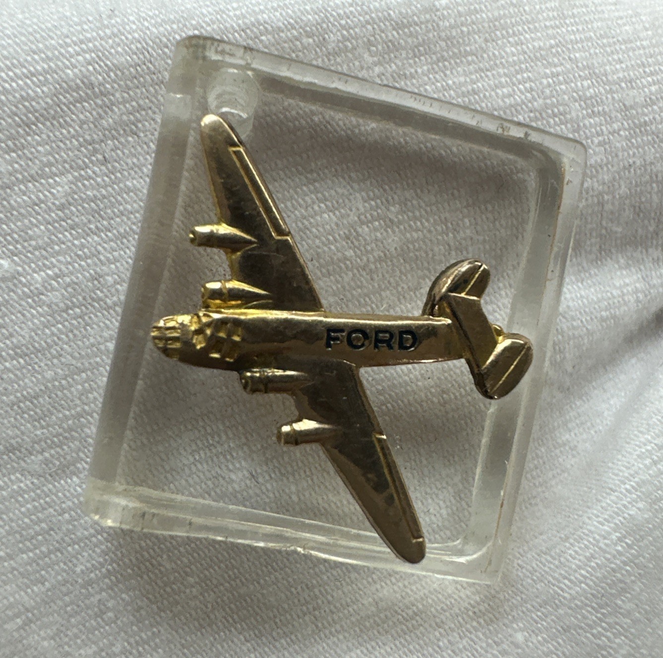 World War II Ford B-24 Liberator Bomber Pin In Lucite For A Sweetheart