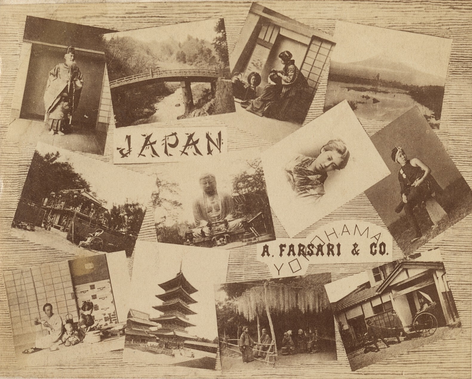 c. 1880's Adolfo Farsari & Co. Photo Studio Business Card Albumen Photograph
