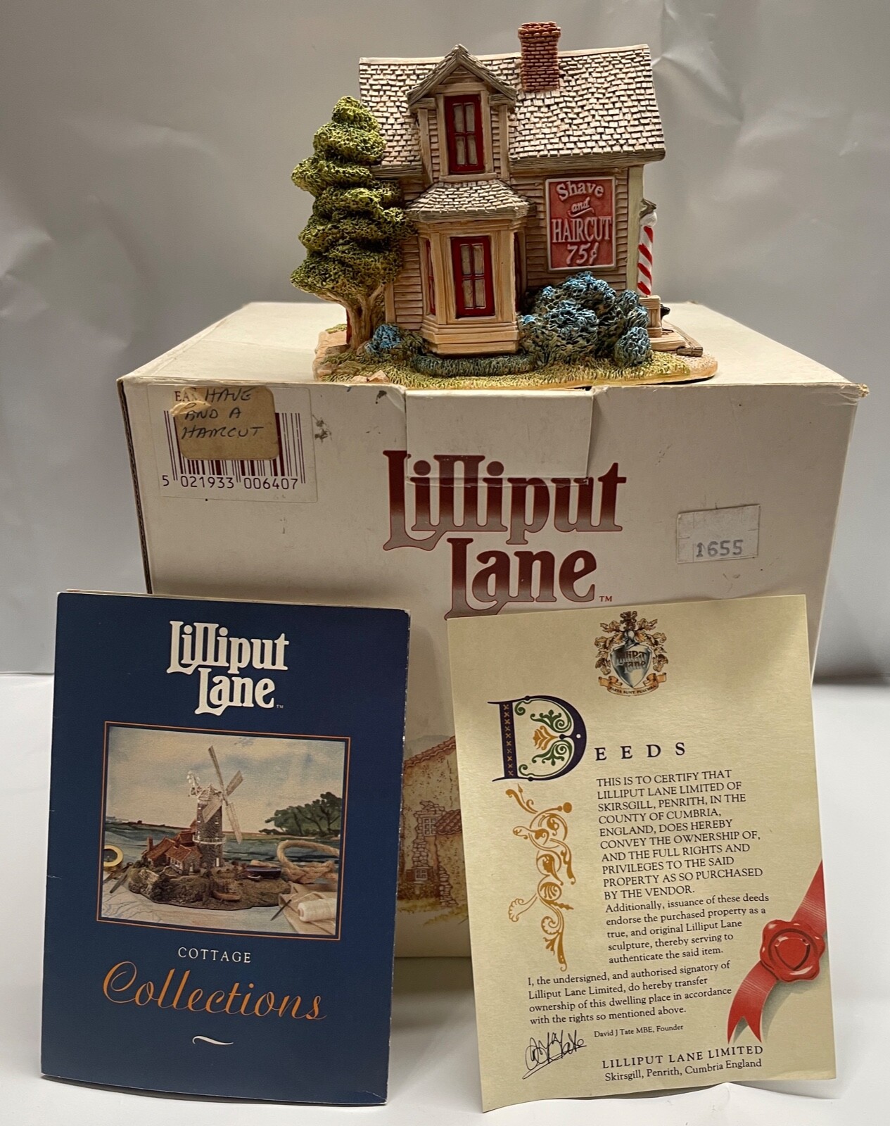Lilliput Lane American Landmark Shave And Haircut w Deed, 3\