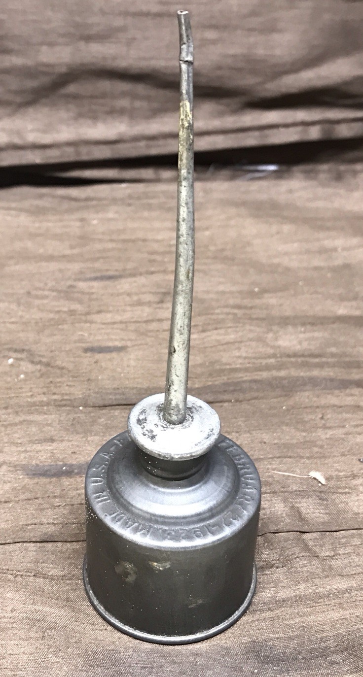 Vintage Small Pat.d Date February 27, 1923 Eagle Thumb Oil Can Oiler Made In USA