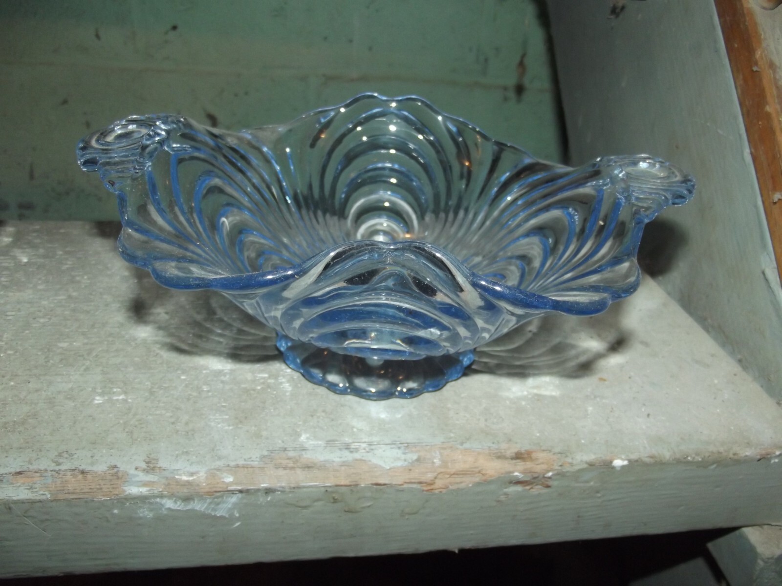Cambridge Caprice blue elegant glass low footed bon bon Cambridge Caprice blue elegant glass low footed bon bon
