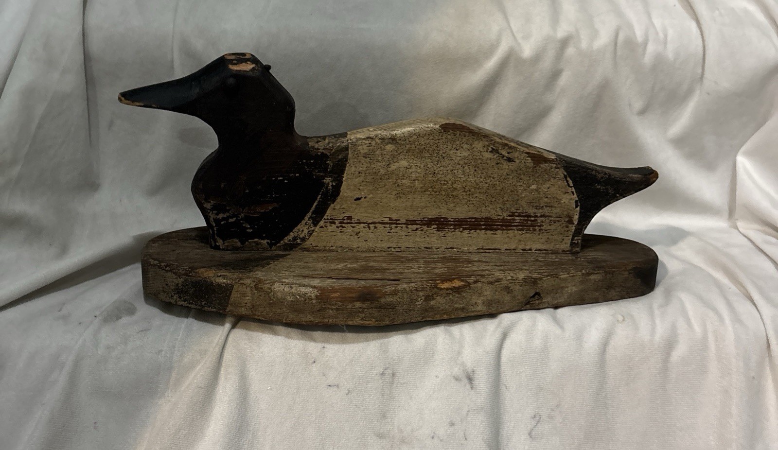 Antique Hand Carved Silhouette Folk Art Duck Hunting  Decoy Signed E. Roeber