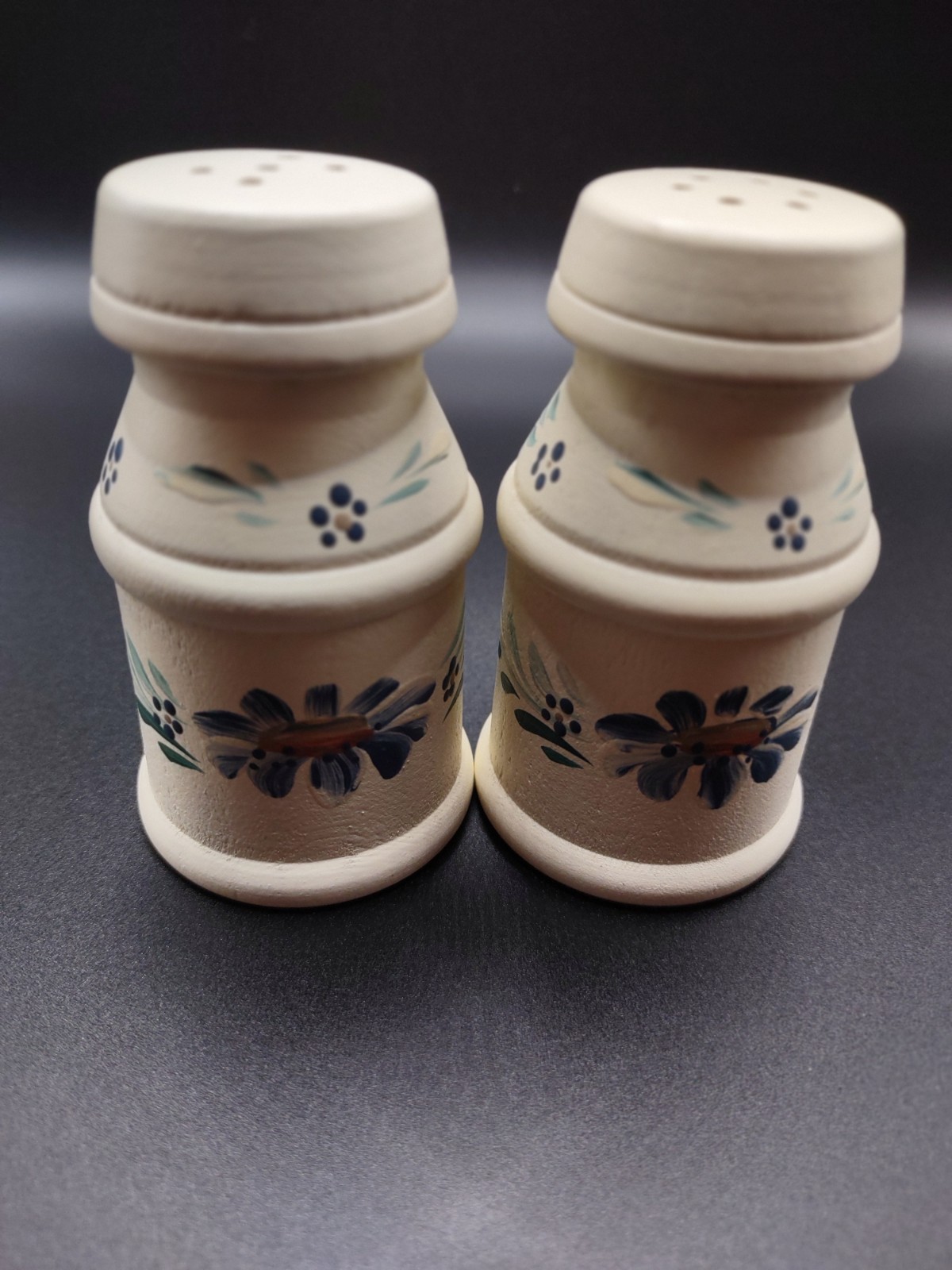 Vtg Wooden Salt And Pepper Shakers Hand Painted Nancy\'s Fredericksburg VA 3.5\