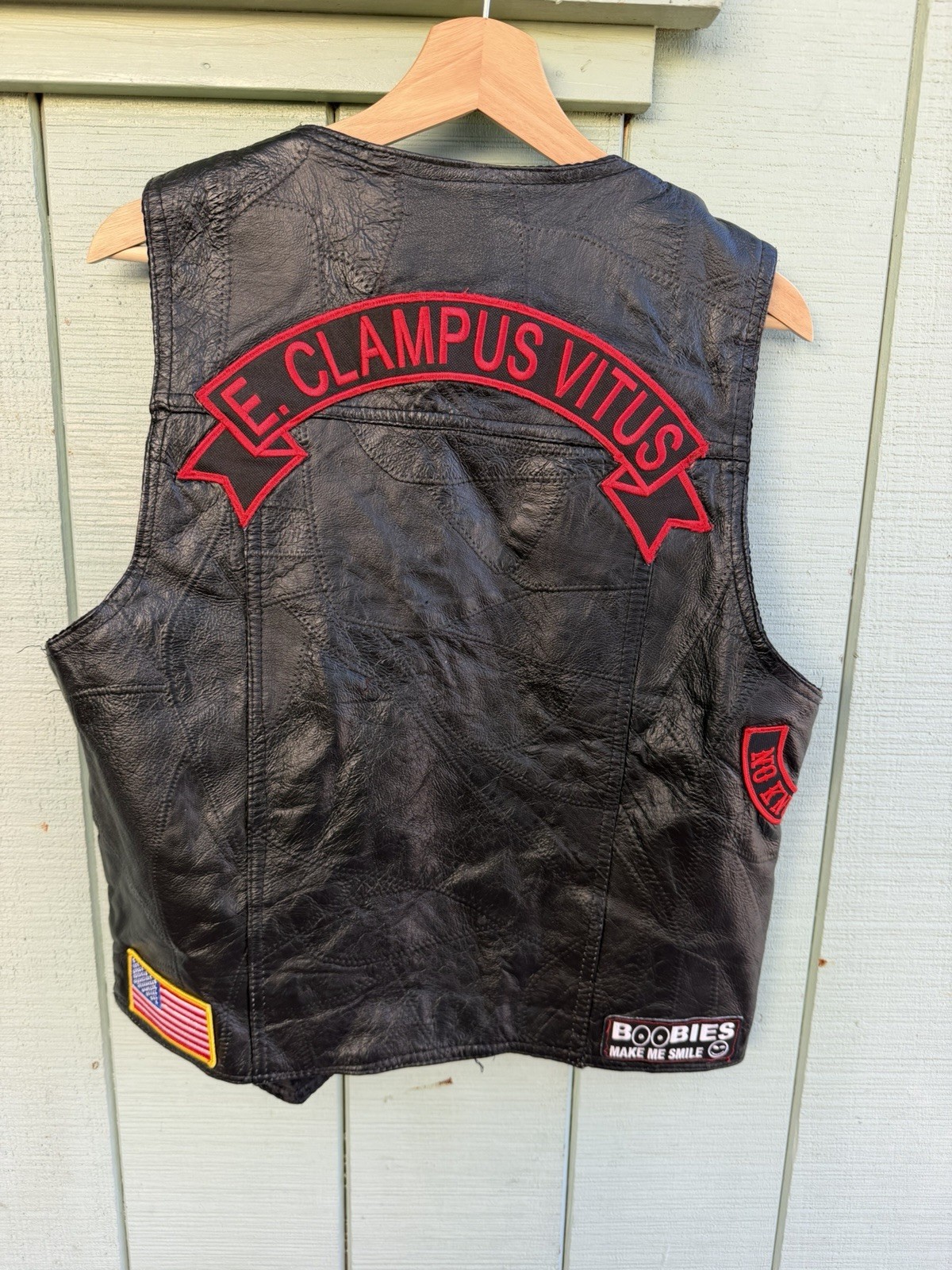 ECV Vintage E Clampus Vitus Leather Jacket Vest Medium Patches Badges ECV Vintage E Clampus Vitus Leather Jacket Vest Medium Patches Badges