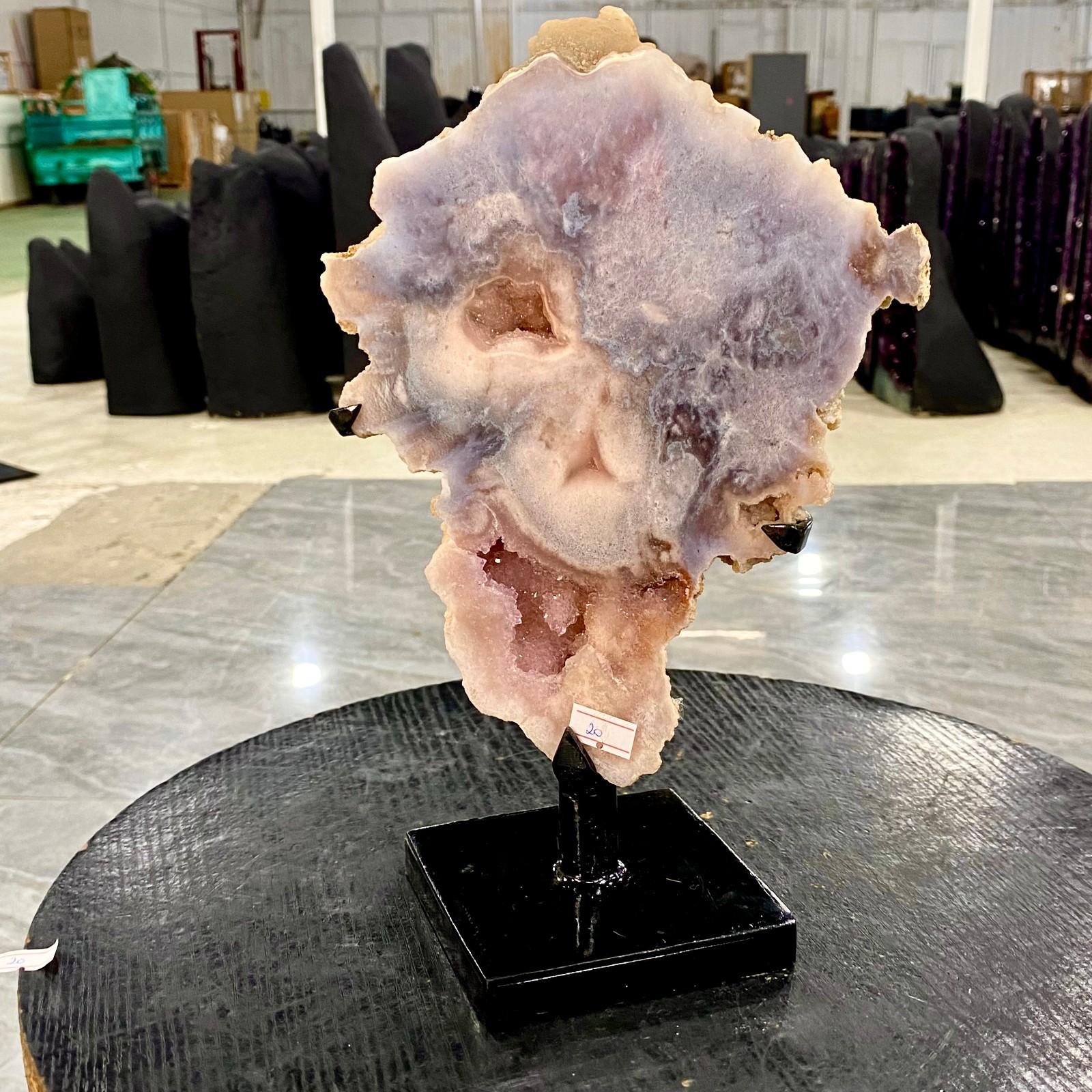 3.5LB Pink Amethyst CrystalSlicePolishedGemstoneSlabNatural MineralDisplayPiece