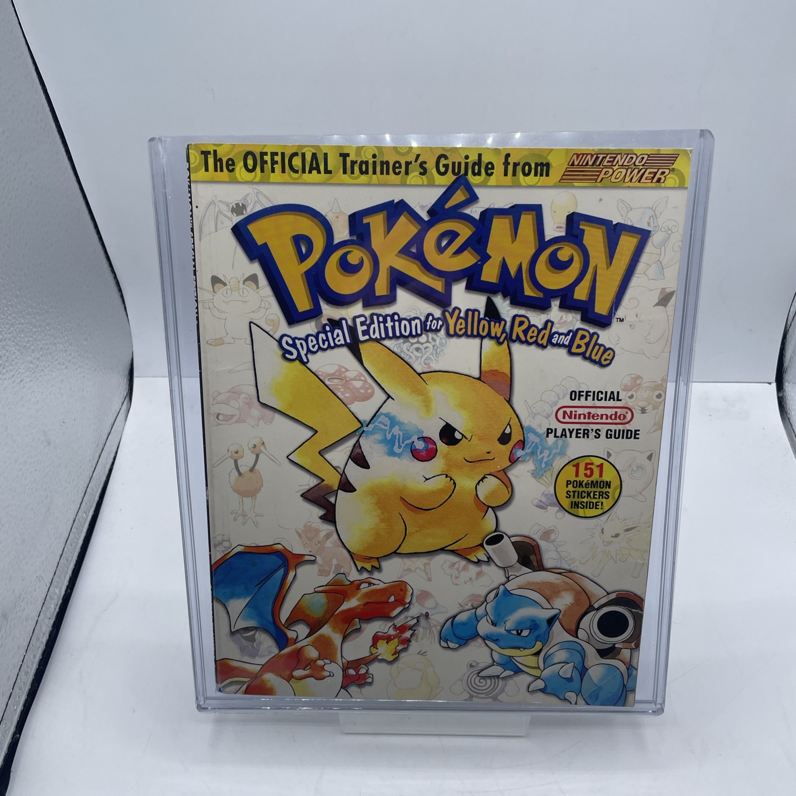 1999 Pokemon Special Edition Yellow Red and Blue Trainers Guide W/hard Protector