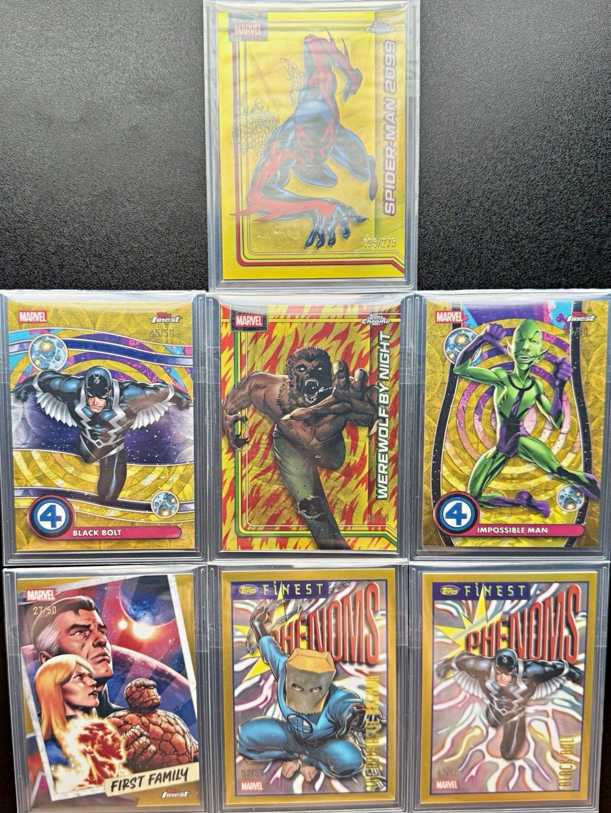 2024 Topps Marvel Finest 6 Card Lot Spider-Man 2099 Black Bolt /50 Numbered