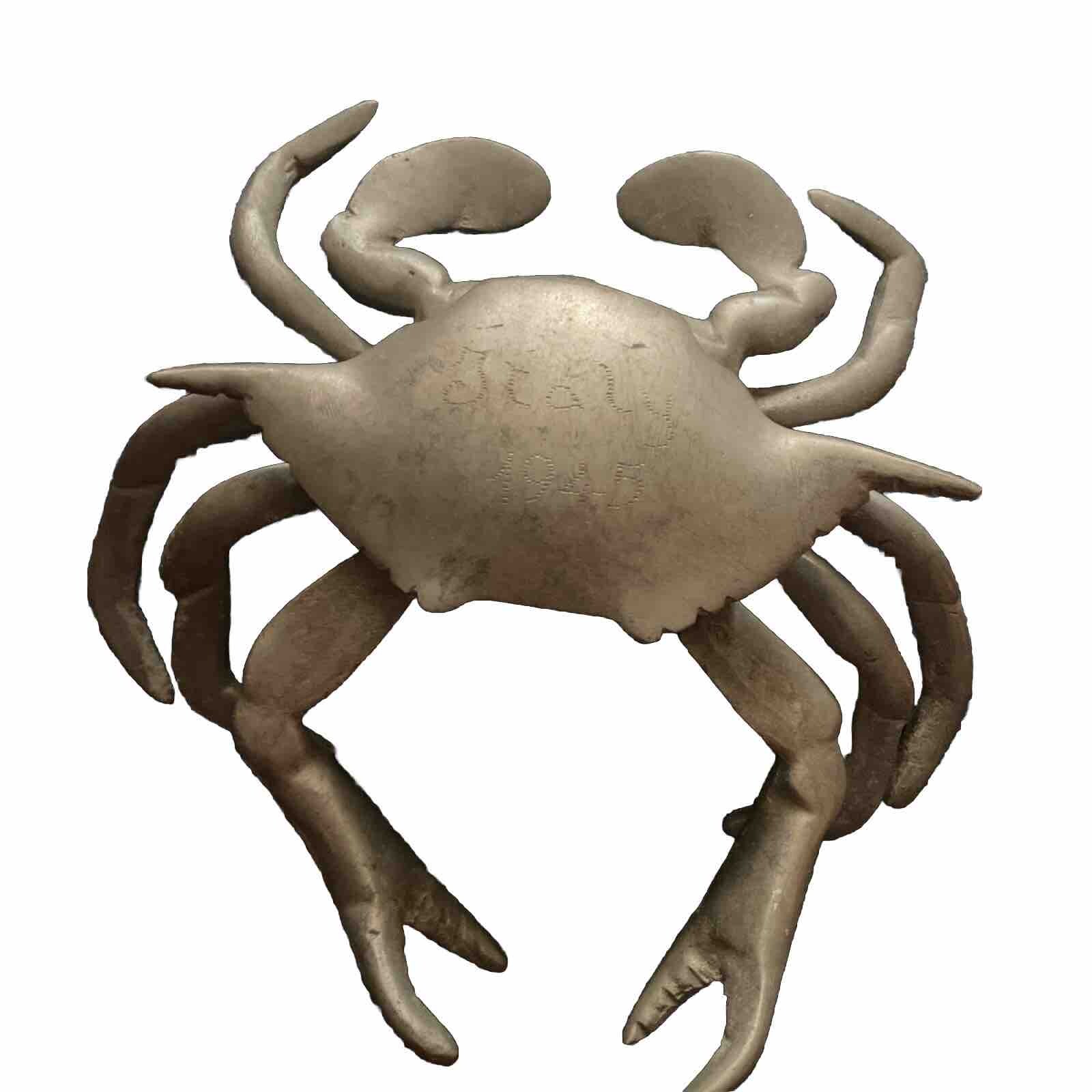 Antique Vintage Rare Crab Inkwell & Pen Holder Inscribed “Italy 1945”