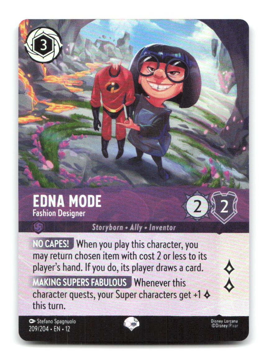 Edna Mode - Fashion Designer (Epic) 209/204 12 Lorcana Holo NM