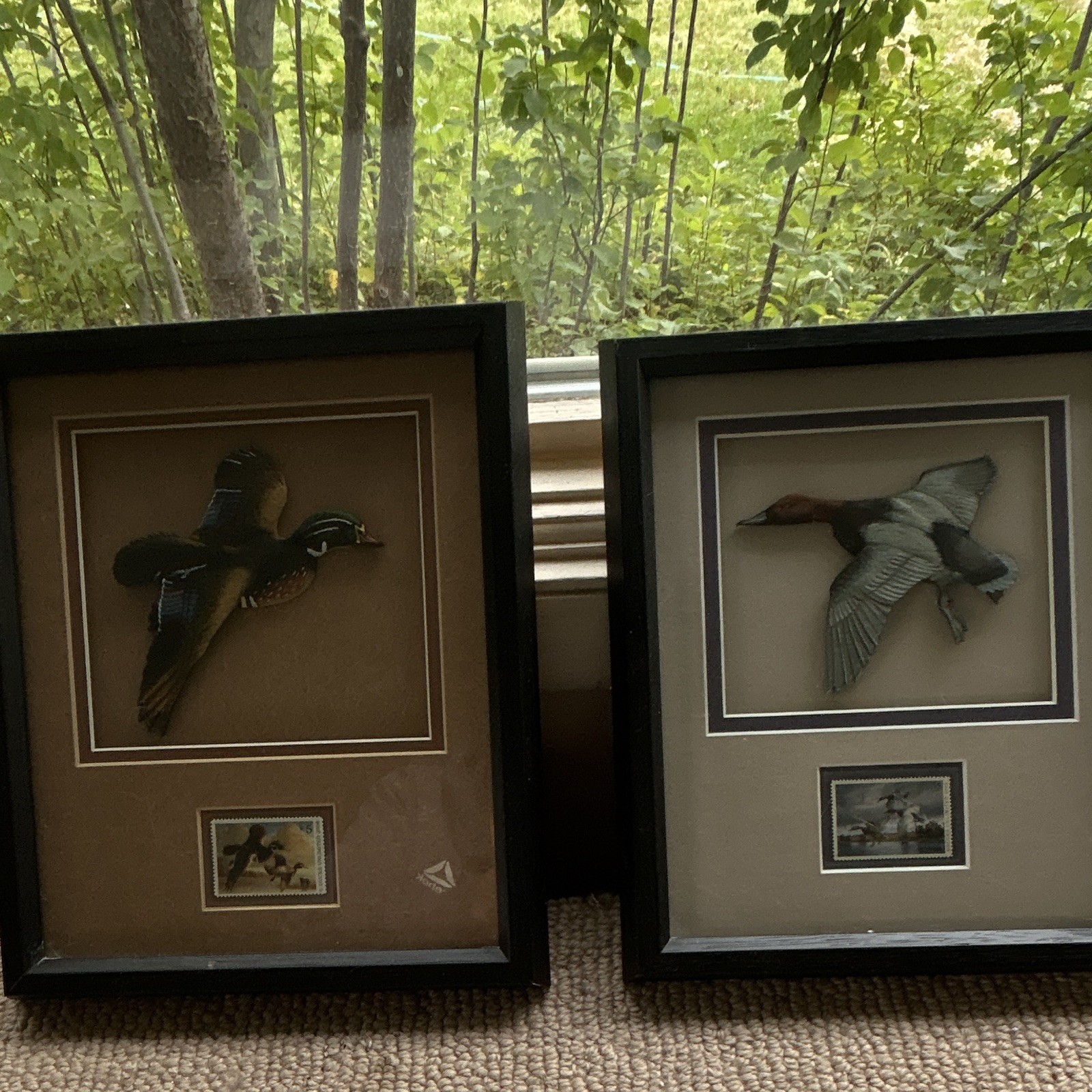 Ducks Unlimited 2008 and 2005  Shadow Box Wall Art Set of 2 w/ $5.00 STAMPS