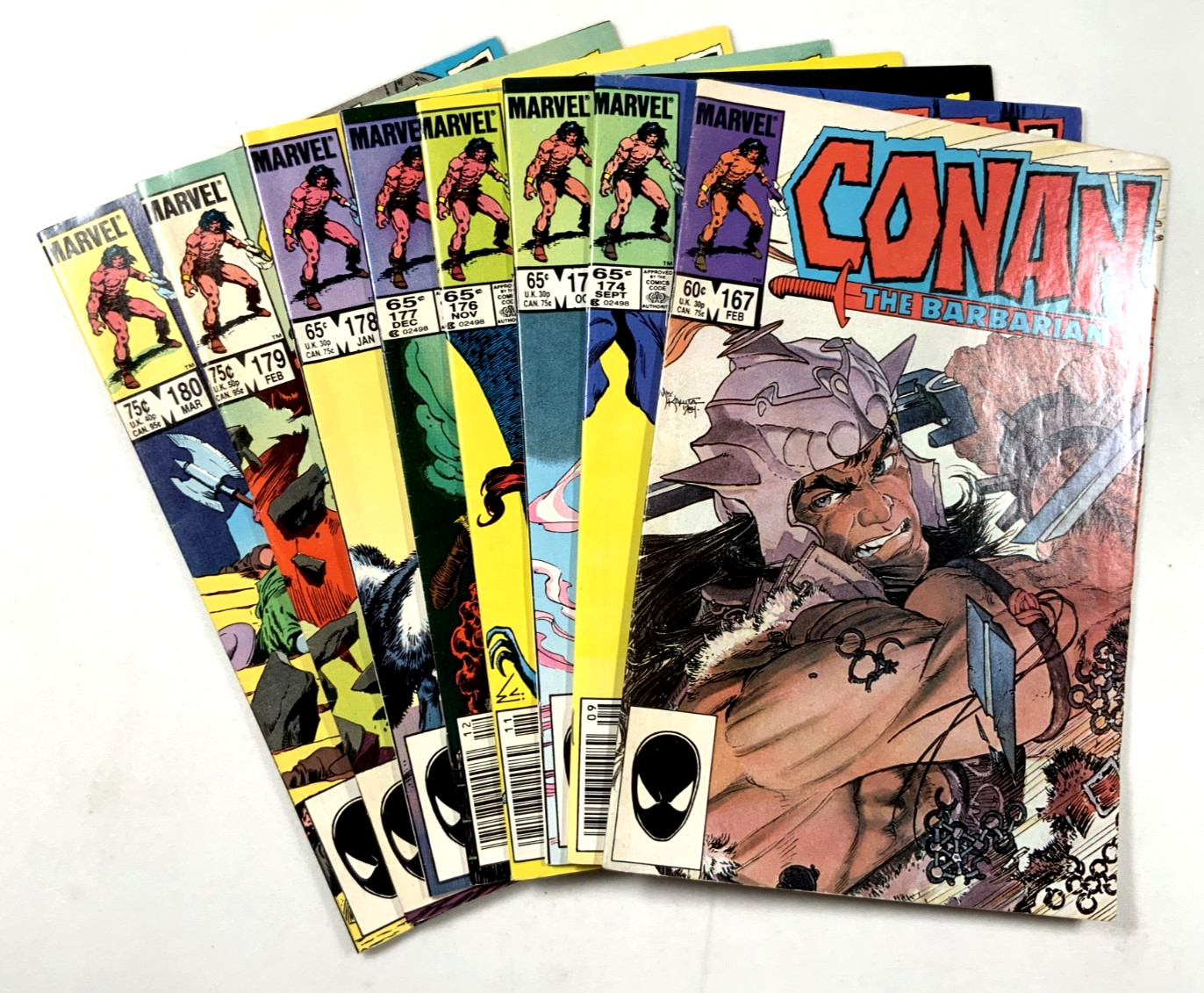 Marvel CONAN (1985-86) #167, 174-180 Copper Age Set (FN to VF/NM) Ships FREE