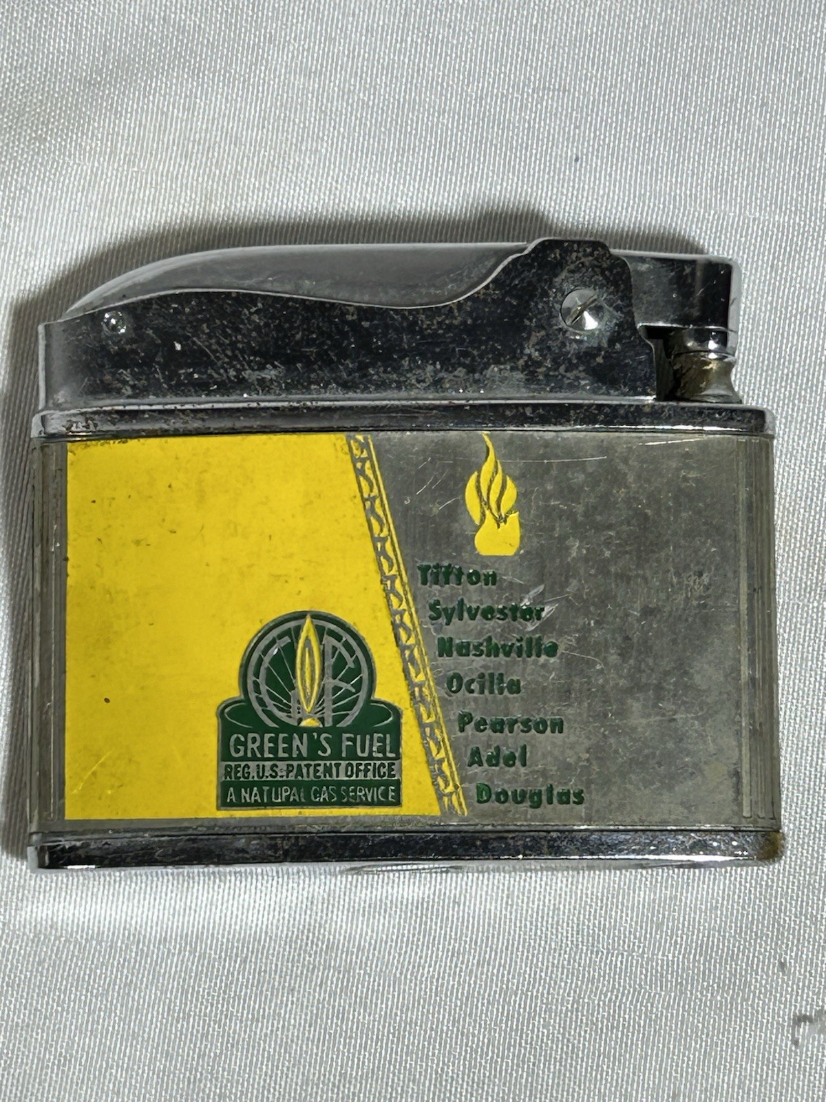 Vintage Advertising Lighter Tri County Gas Tifton Sylvester Nashville Adel GA