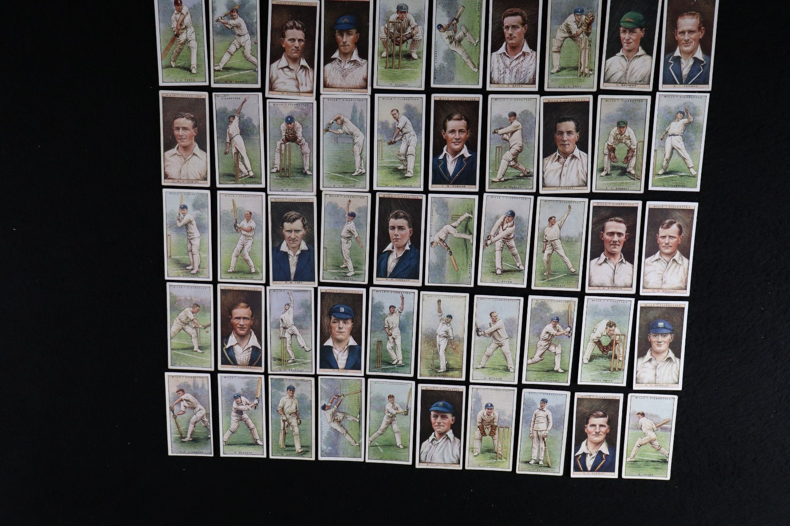 CVR198 Wills Cigarette Cards Cricketers 2nd Series 1929 Complete Set 50