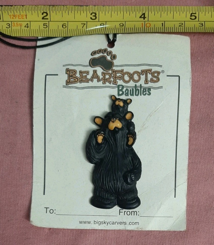 CUTE Bearfoots Baubles Mom Black Bear and Cub Pin Jeff Fleming Big Sky Carvers