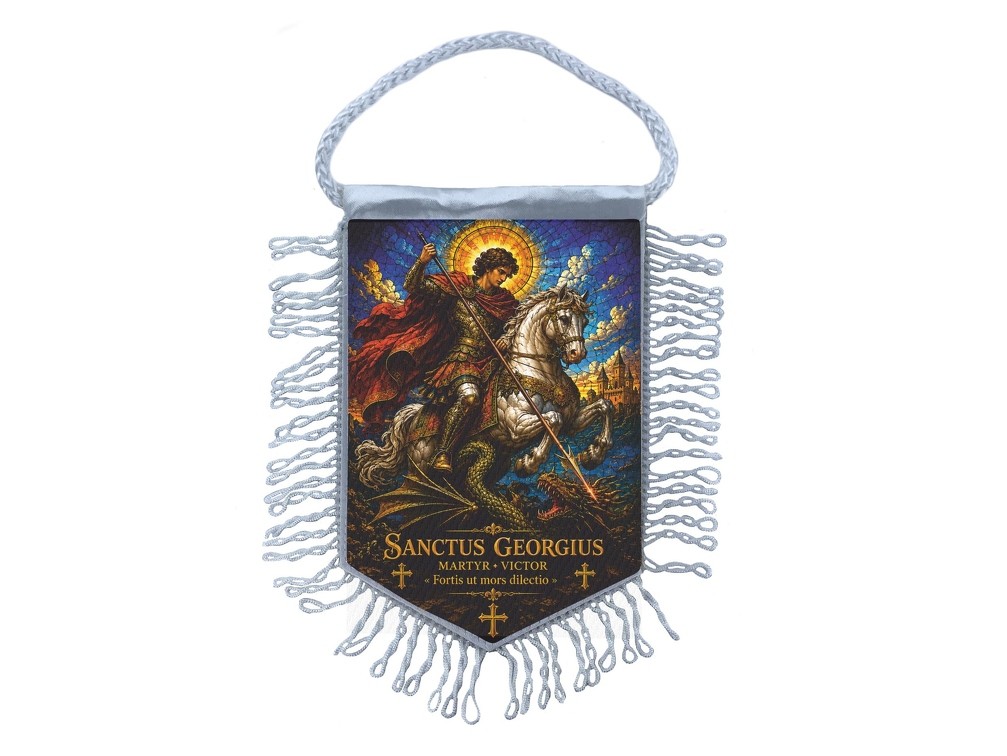Mini Flag Fanion Saint Georges and Les Dragon Chretien