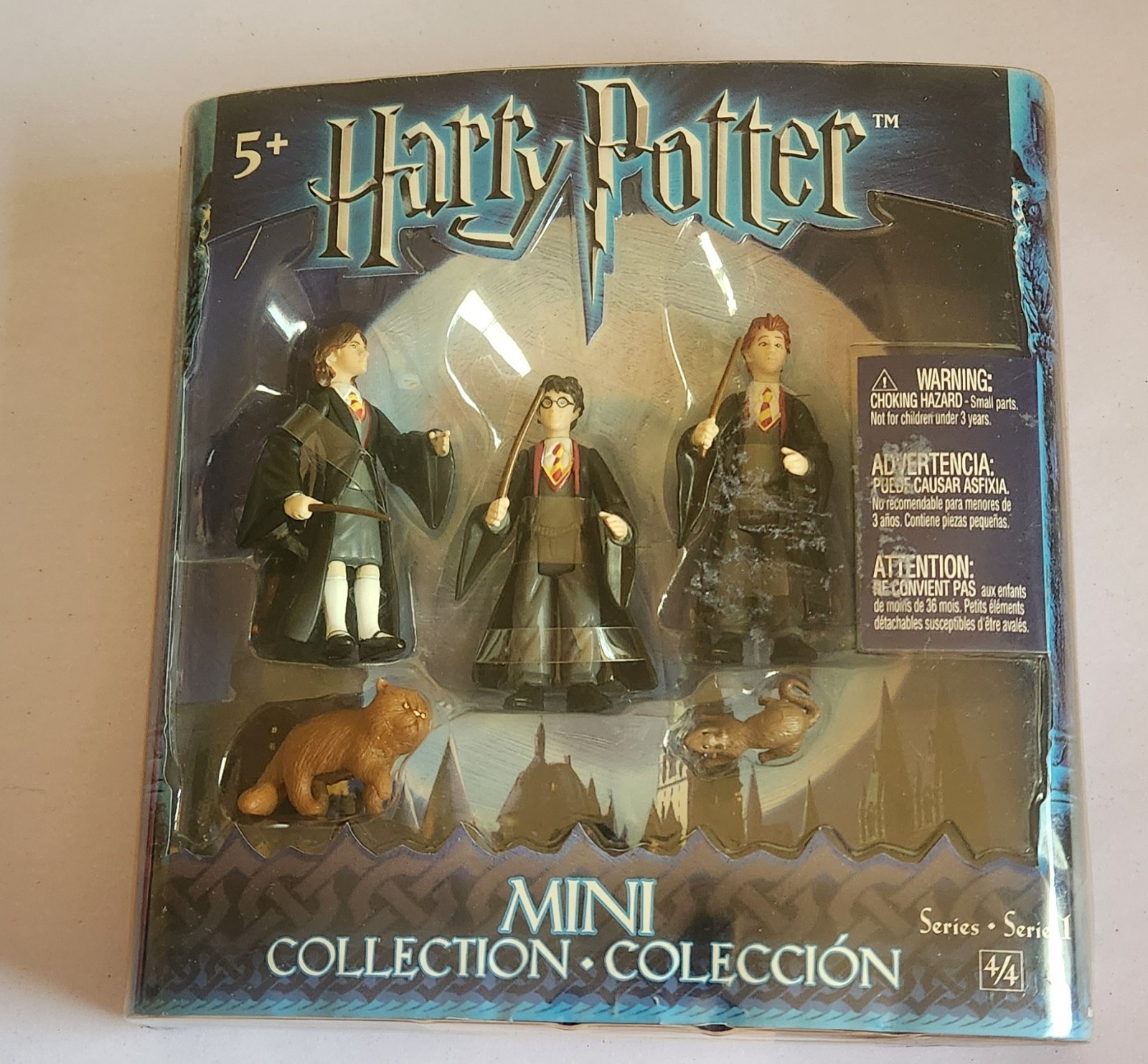 Harry Potter Mini Collection Series 1 Harry Ron Hermione + 2 pets. New 2003 READ