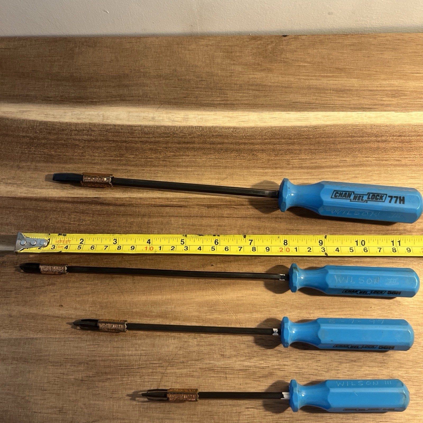  Vtg Channellock Screw Holding Screwdrivers 77H 58H 56H 54H & P14H 5 Pieces