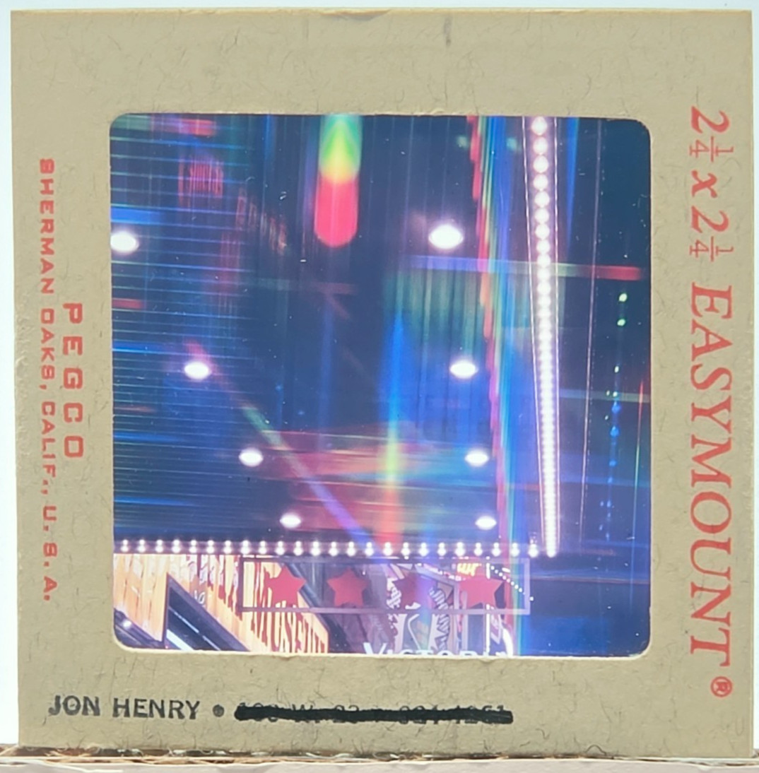 Vintage 1960s 35mm Slide Artist Jon Henry NYC Night Street Scene Neon OOAK