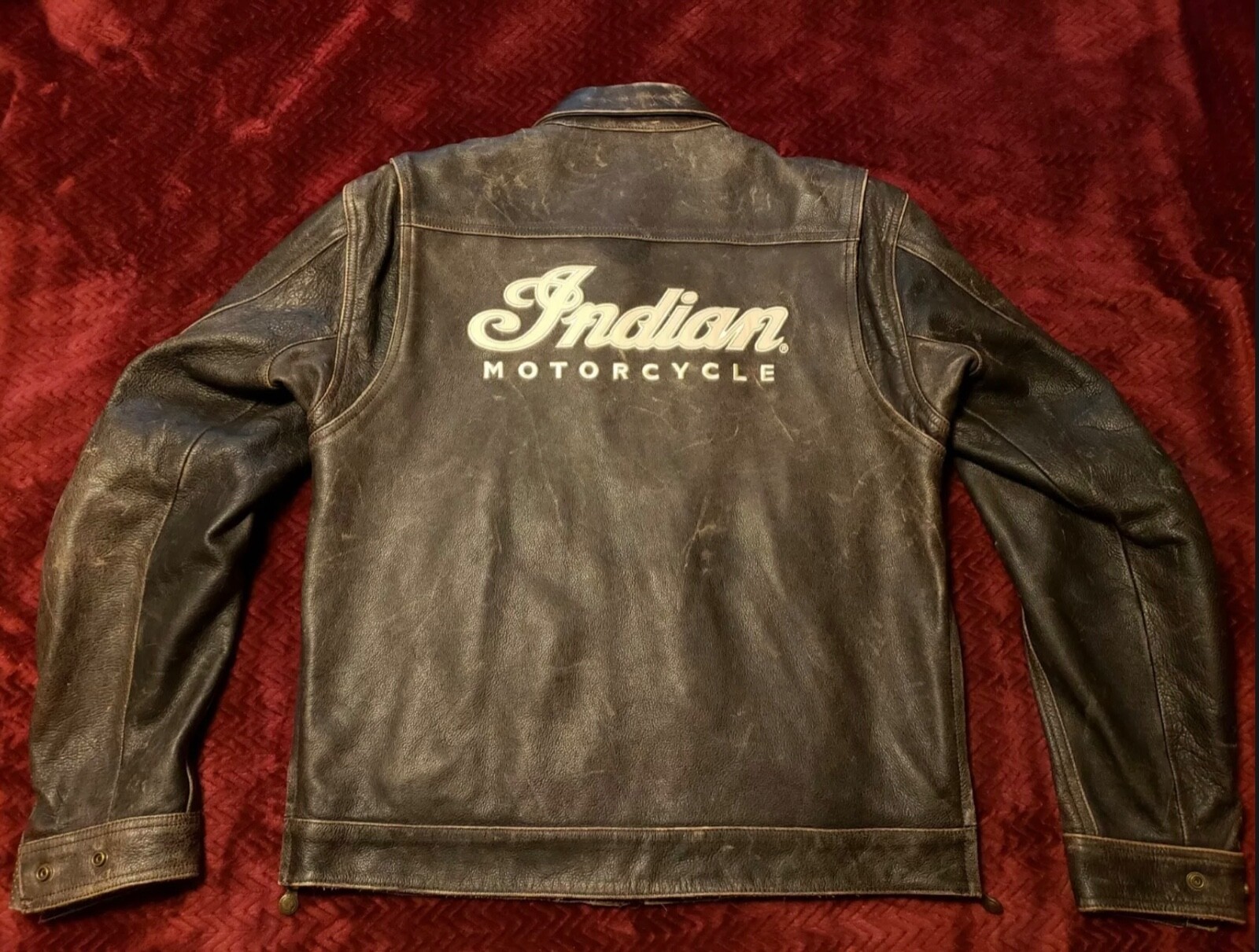  HARLEY DAVIDSON INDIAN LEATHER JACKET   MEDIUM BROWN 