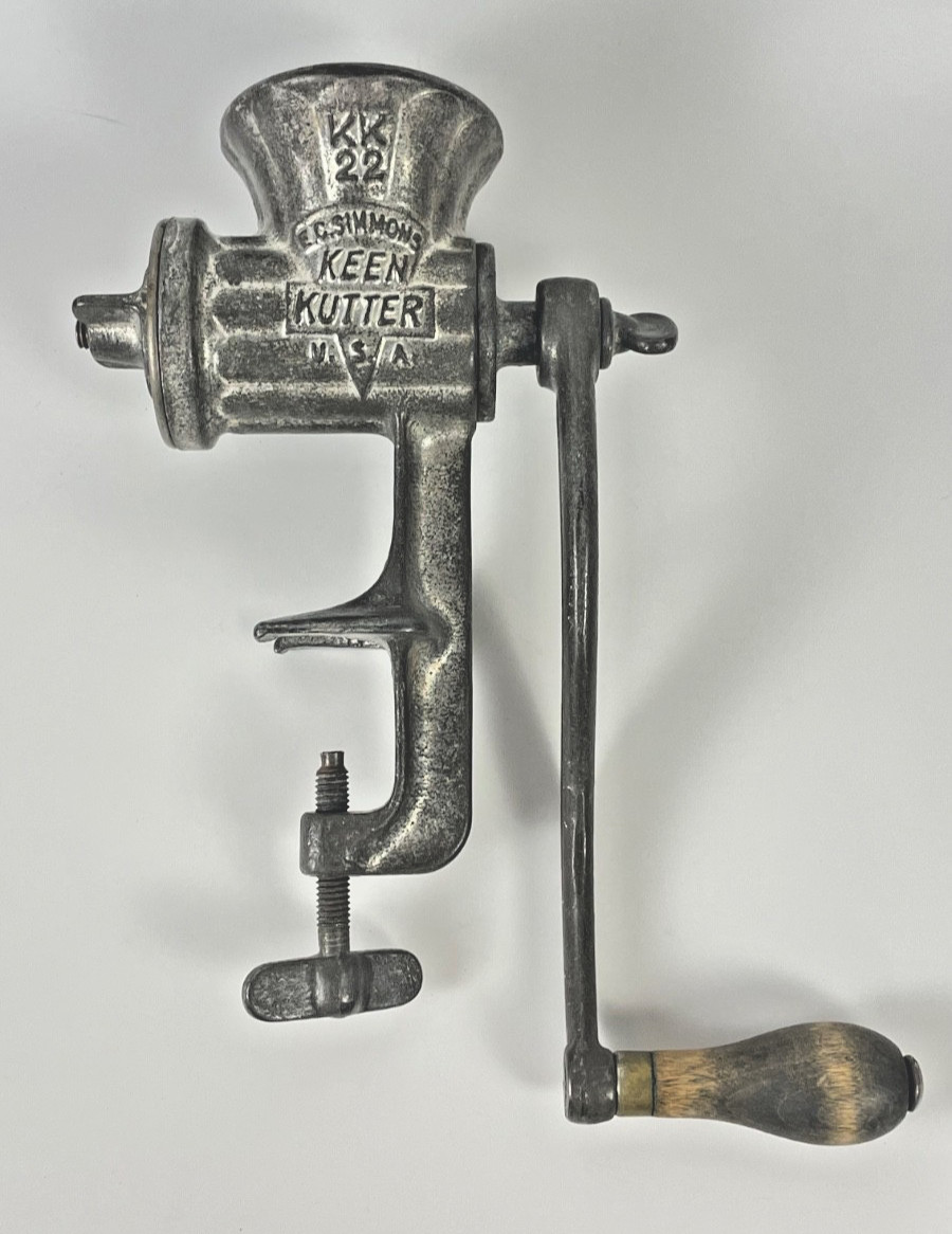 Antique E.C. Simmons Keen Kutter KK22 Cast Iron Meat Grinder USA 1906 Patent
