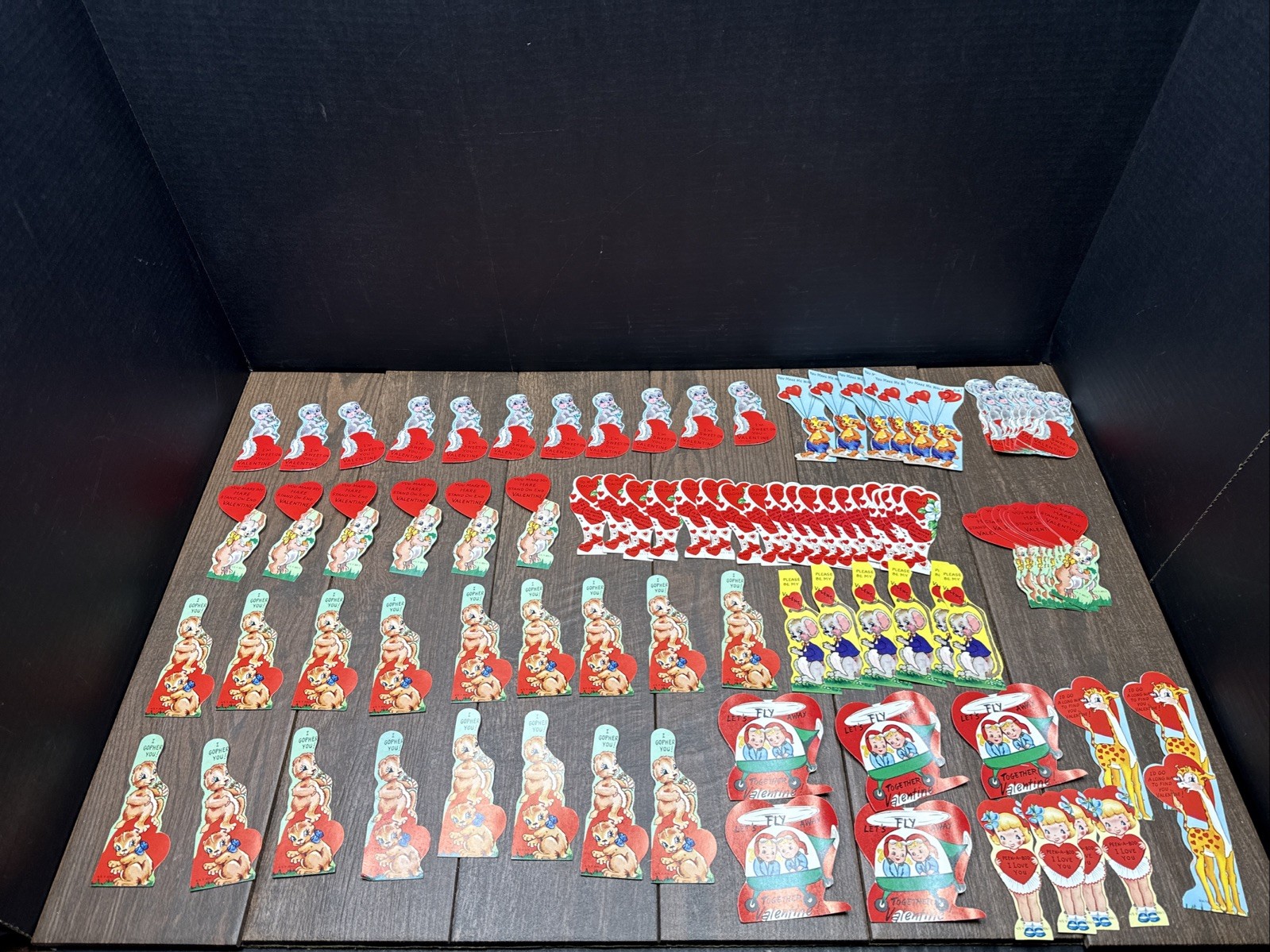 Lot Of 106 Vintage 1950’s Die Cut Valentines Day Cards 