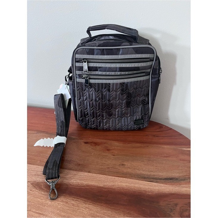Lug Boxcar Crossbody Bag Camo Black RFID Quilted Travel Messenger Bag NEW