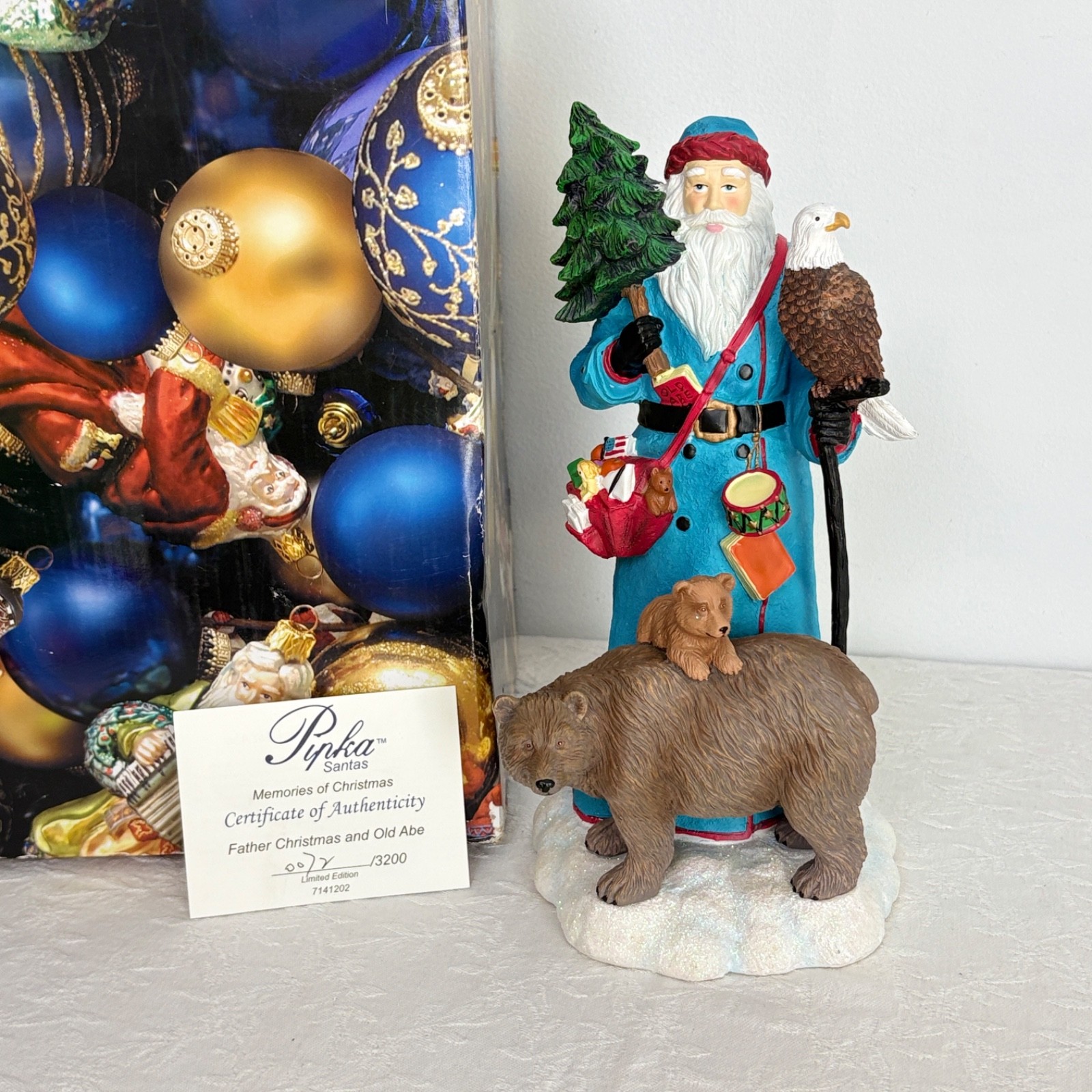 2013 Pipka Santa Memories of Christmas Father Christmas & Old Abe 7141202 w/Box