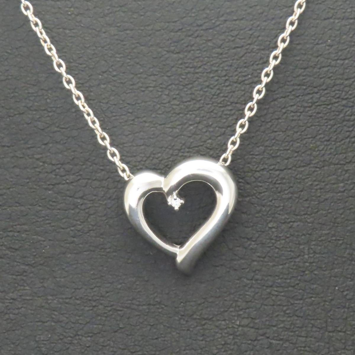 Tasaki Diamond Heart Necklace 925 Silver, Pendant 17x17mm, Adjustable Chain Tasaki Diamond Heart Necklace 925 Silver, Pendant 17x17mm, Adjustable Chain