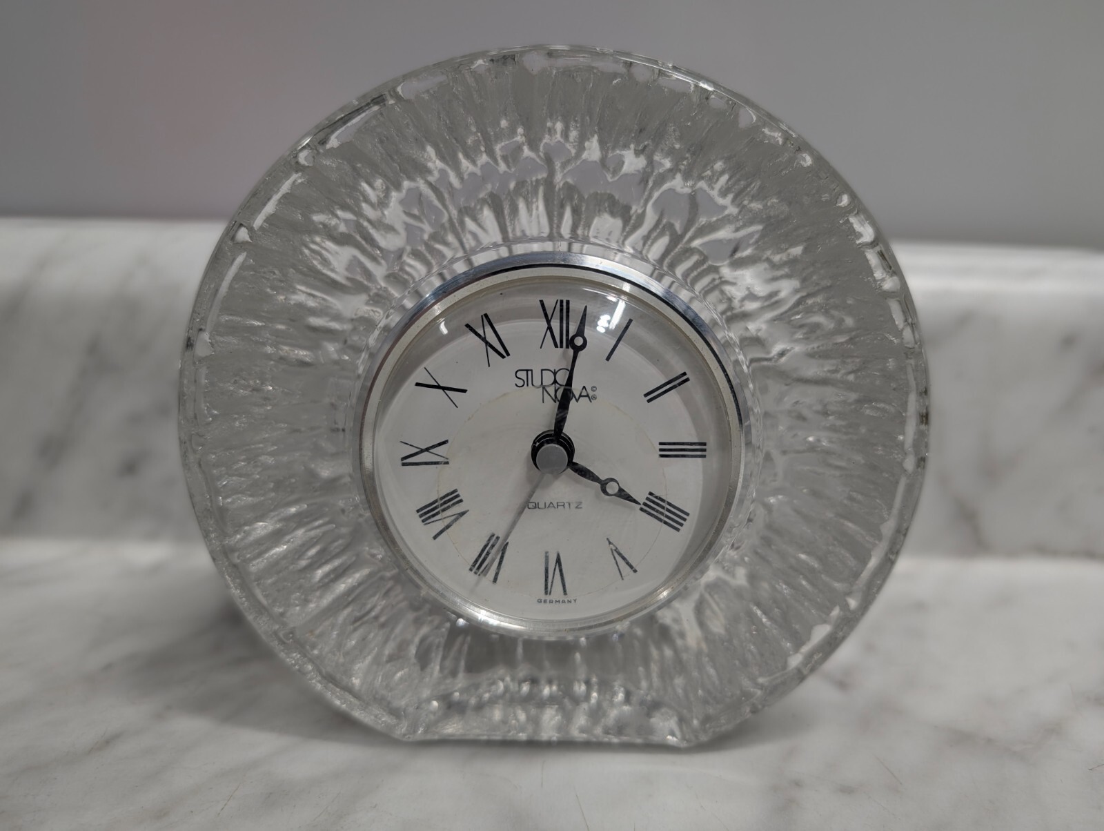 Studio Nova Crystal Clock - Glass, Radial, Desk Table, Quartz Movement, Germany Studio Nova Crystal Clock - Glass, Radial, Desk Table, Quartz Movement, Germany