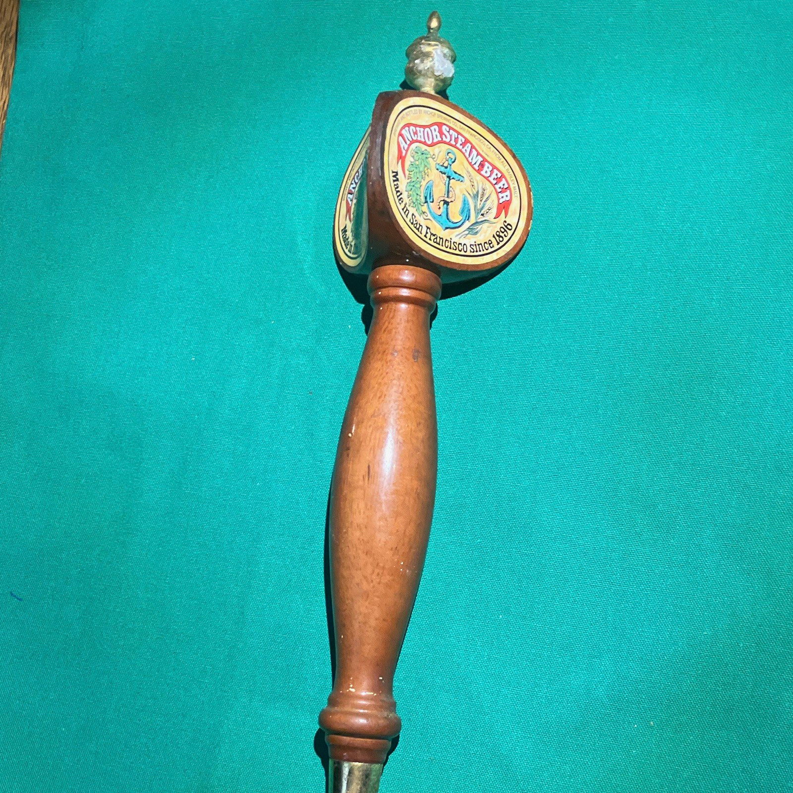 Anchor Steam Beer Tap Handle Knob Wooden Draft Breweriana Bar Pub