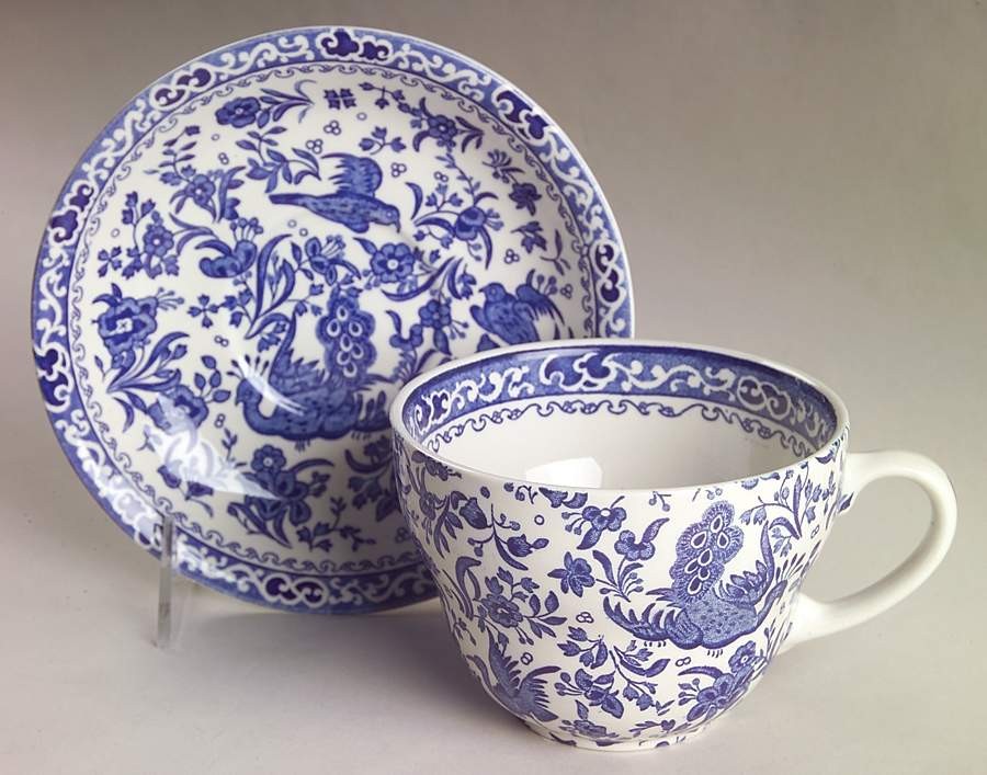 Burgess & Leigh Blue Bird-Regal Peacock Breakfast Cup & Saucer 5799431