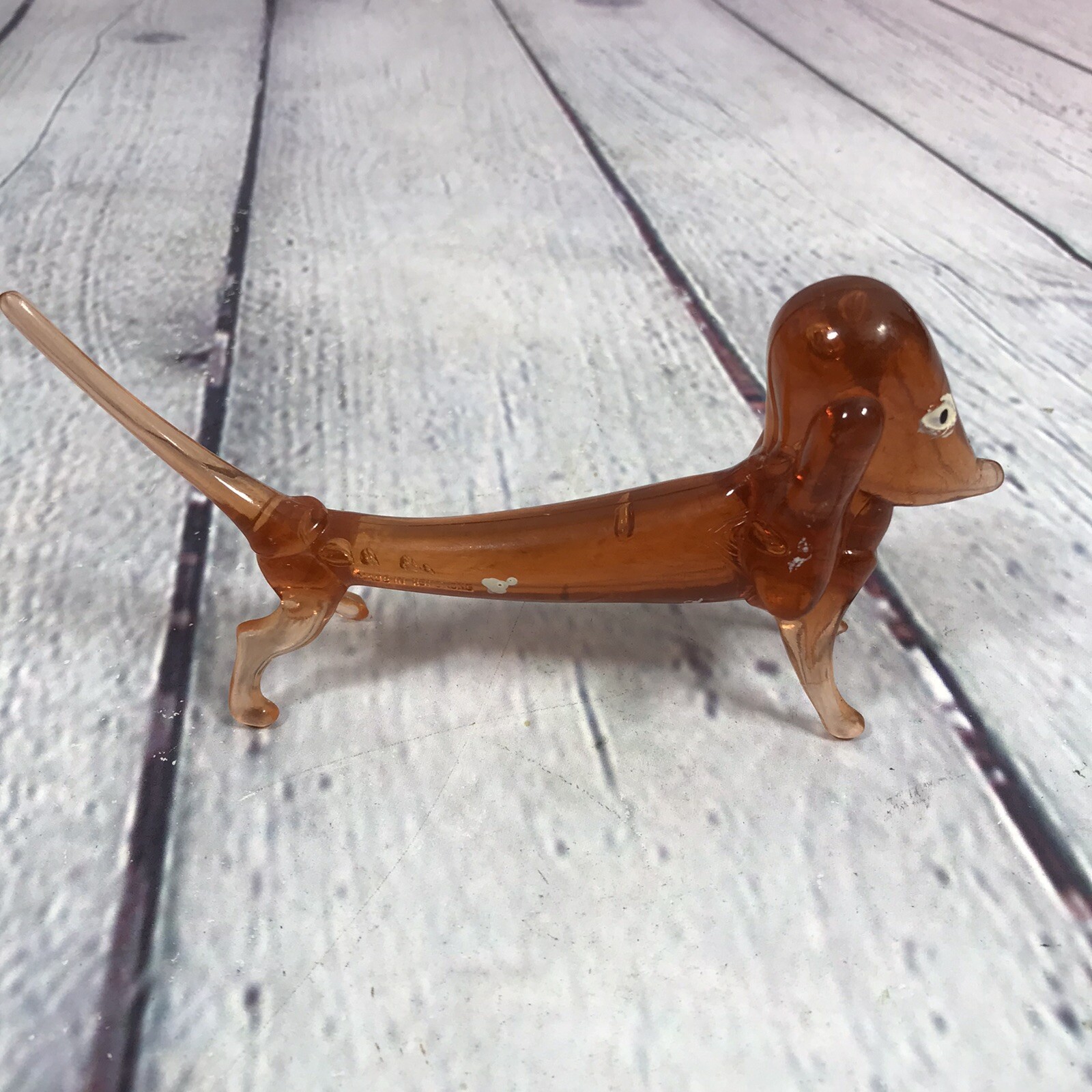 Vintage Wiener Dog Dachshund Plastic Figurine Hong Kong - 2.75\
