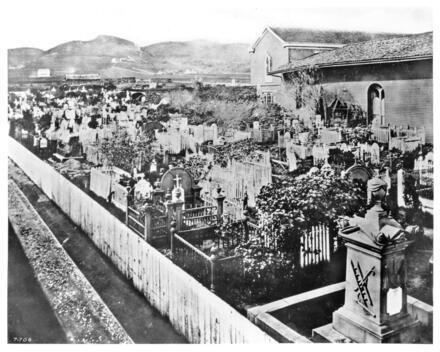 Cemetery At The Mission Francis De Asis Dolores San Francisco 1865 - Old Photo