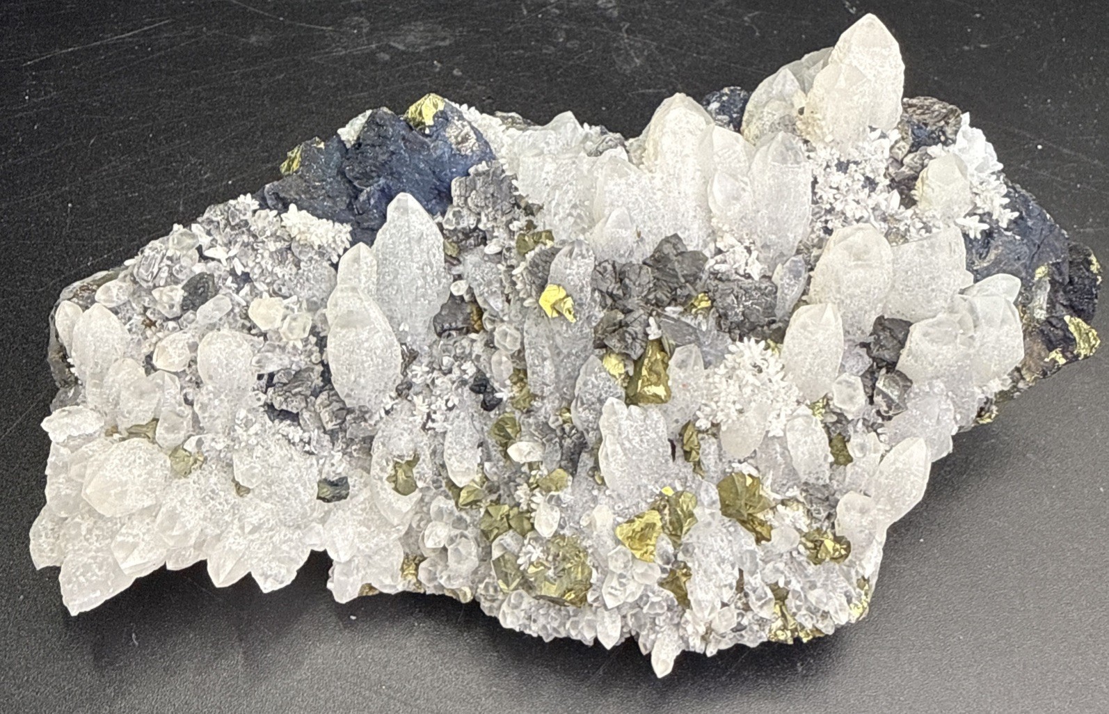 1.75 Lb Natural Chalcopyrite,Sphalerite & QuartzMinerals, Bulgaria A+Specimen