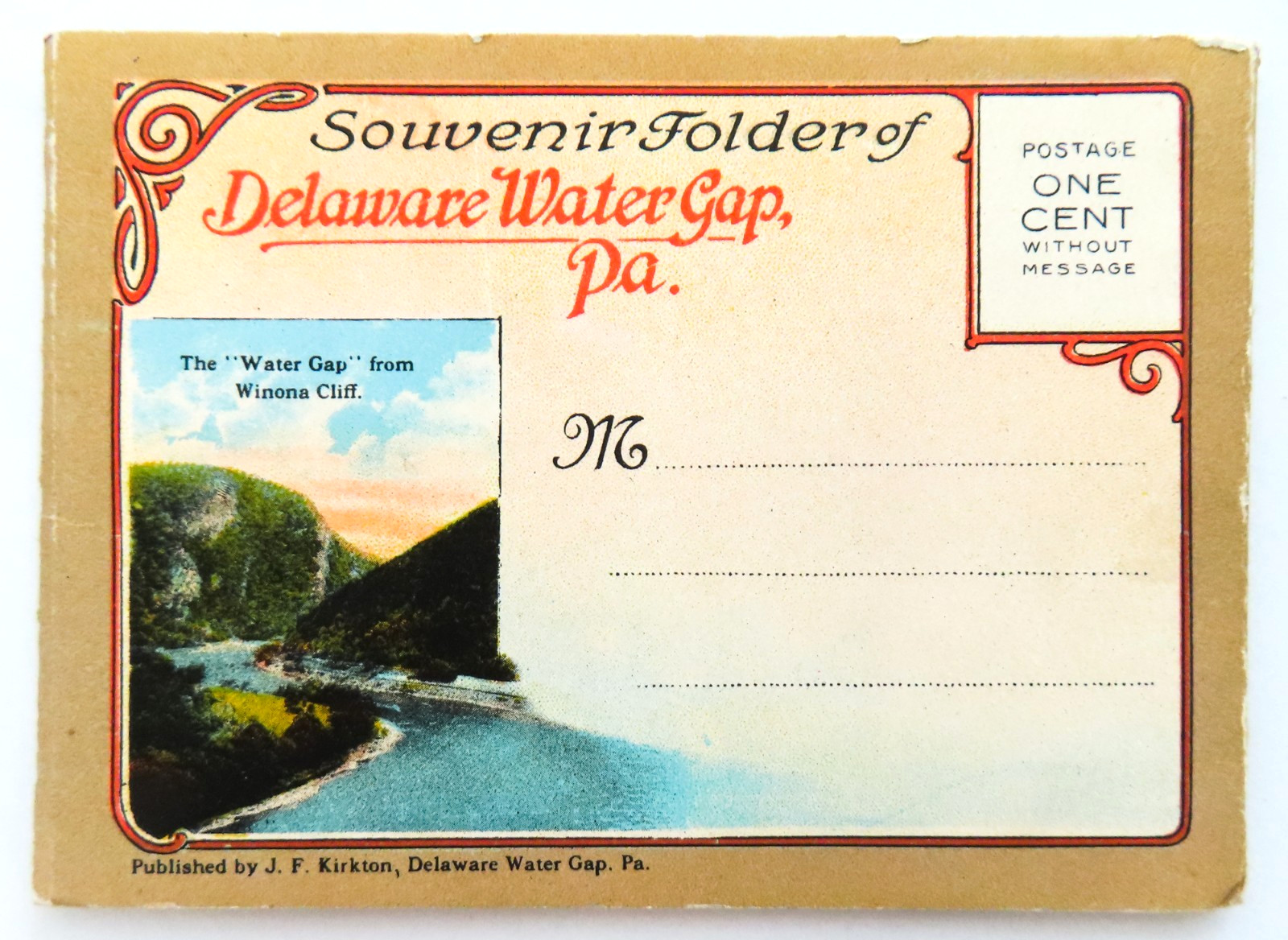 Delaware Water Gap Postcard Folder Vintage Souvenir Mini Pennsylvania Travel PA