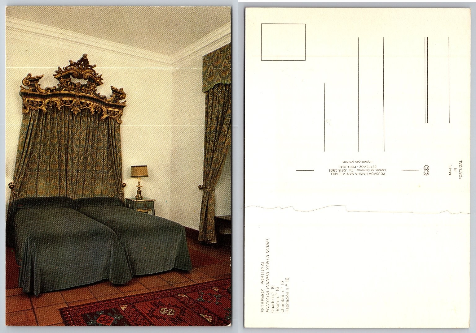 Pousada Rainha Santa Isabel Estremoz Portugal Castle Room #16 Postcard