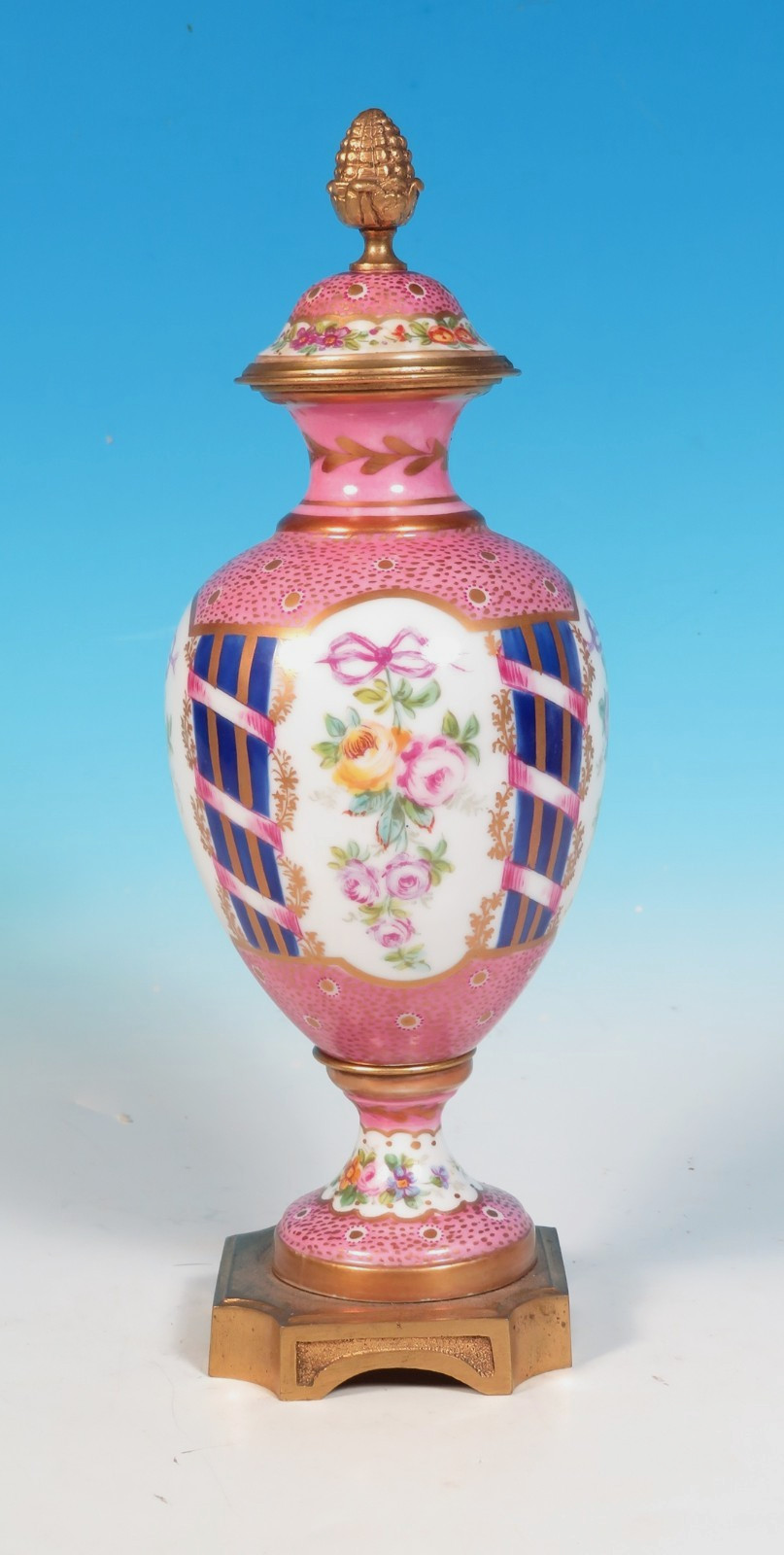 Sevres Antique French Porcelain Cvd Urn Jar Bronze Ormolu Mounts 19th c EXCEL