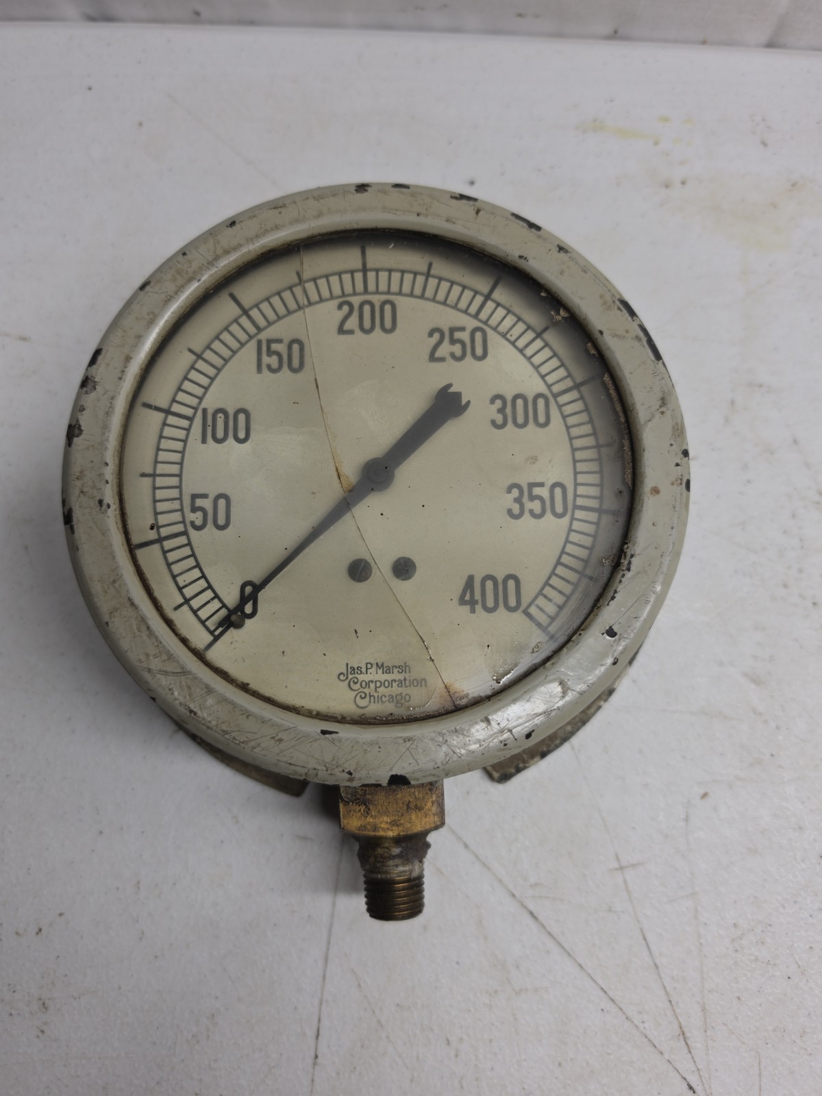VINTAGE JAS P. MARSH CORPORATION PRESSURE GAUGE CHICAGO 0-400 PSI