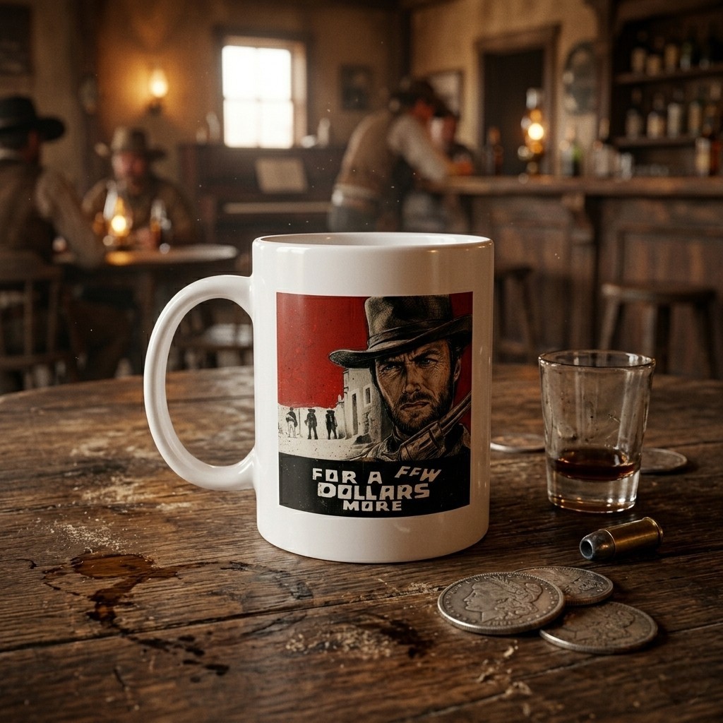 Spaghetti Western Mug For A Few Dollars More Clint Eastwood Fan Art Cup 11oz
