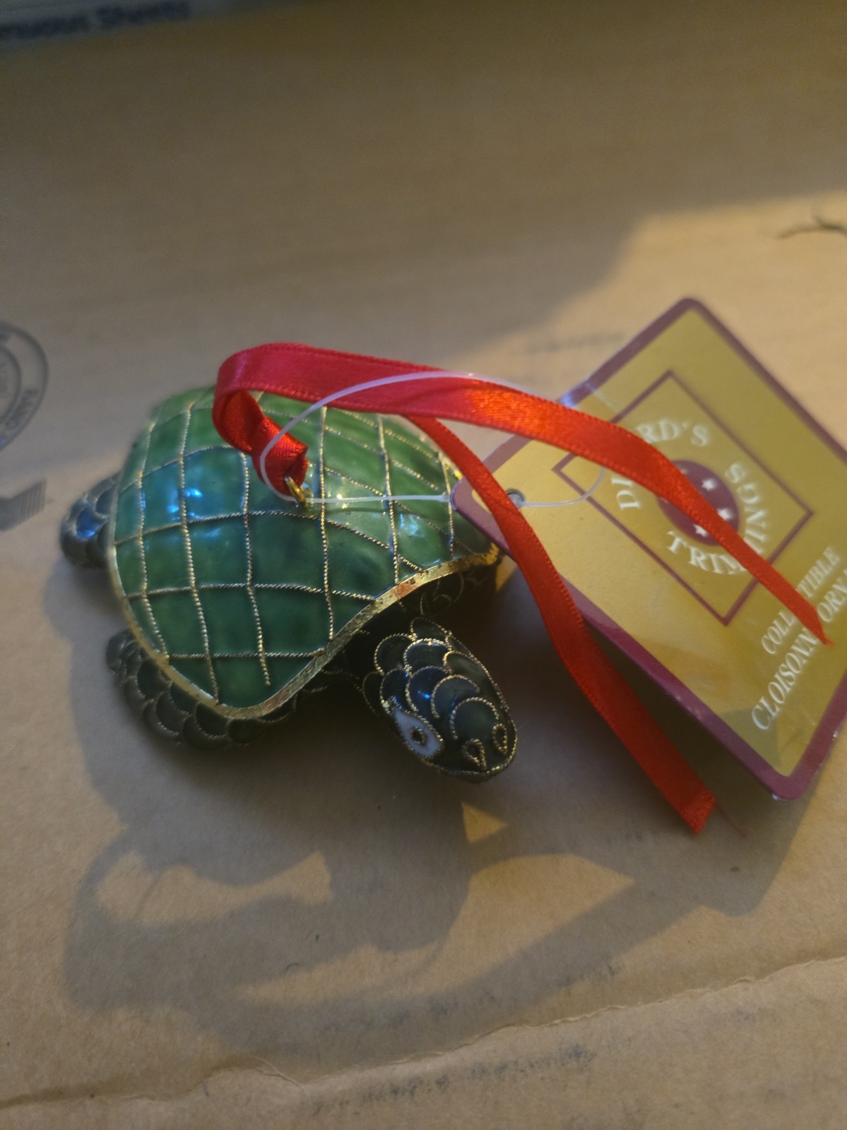 Vintage Dillard’s Trimmings Cloisonne Turtle Christmas Tree Ornament Enameled Vintage Dillard’s Trimmings Cloisonne Turtle Christmas Tree Ornament Enameled