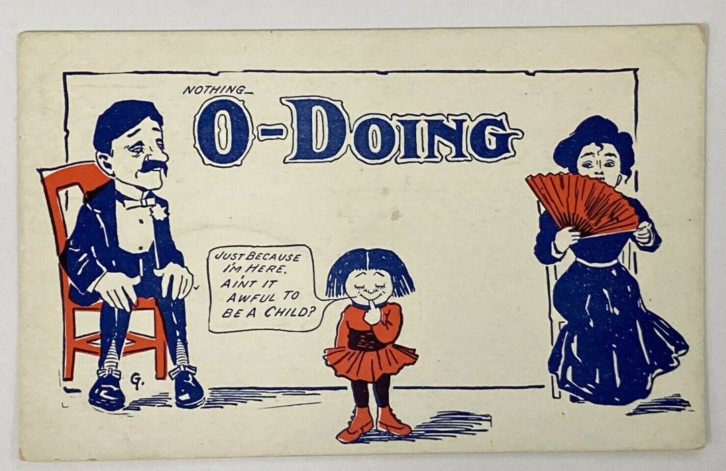 Humor Postcard Ain\'t It Awful To Be A Child? Nothing O-Doing c1915 vtg D14
