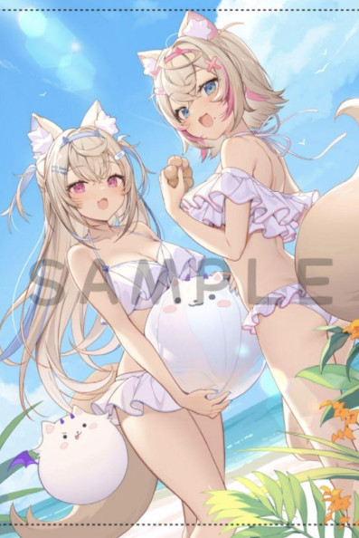 C104 Hololive EN FUWAMOCO B2 Tapestry Icomochi japan anime
