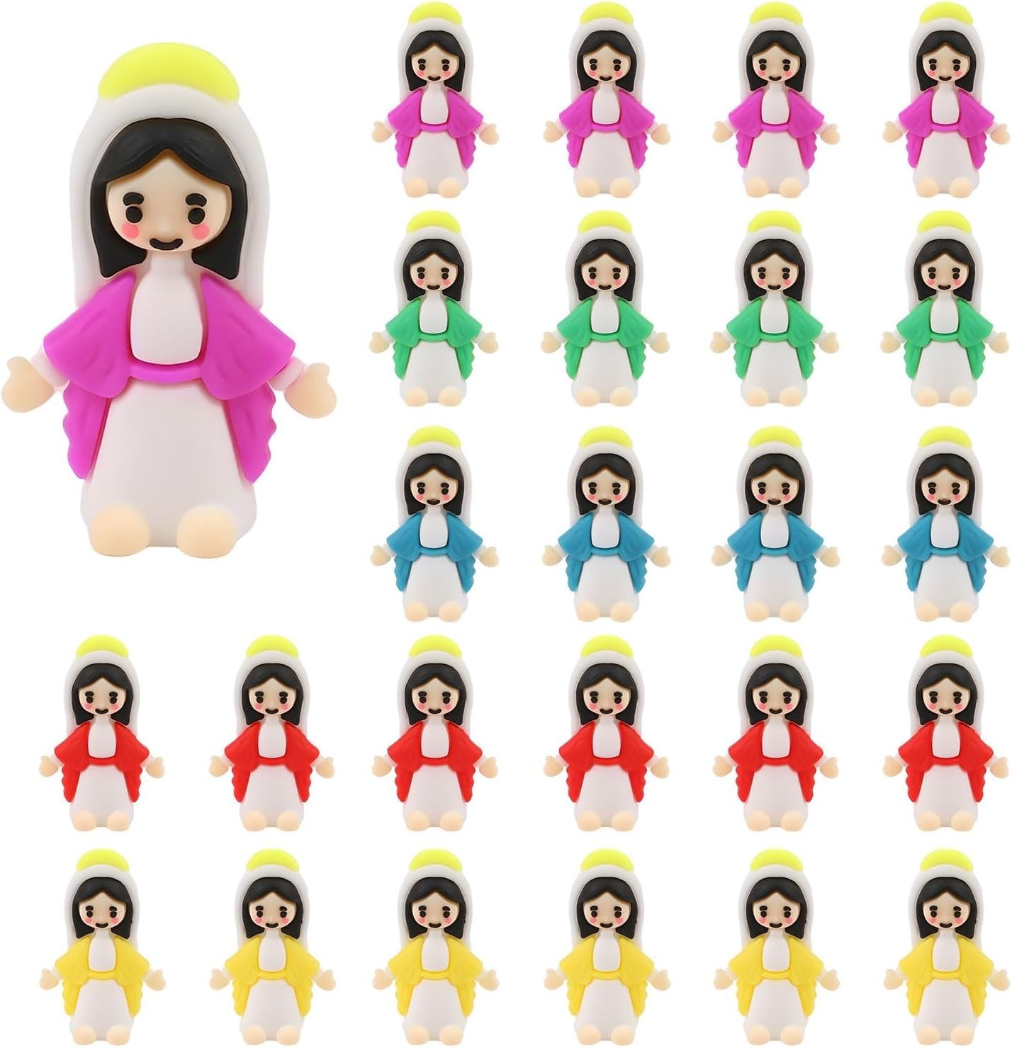 30PCS Little Virgin Mary Figurines,Mini Virgin Mary Dolls Bulk Little Figures